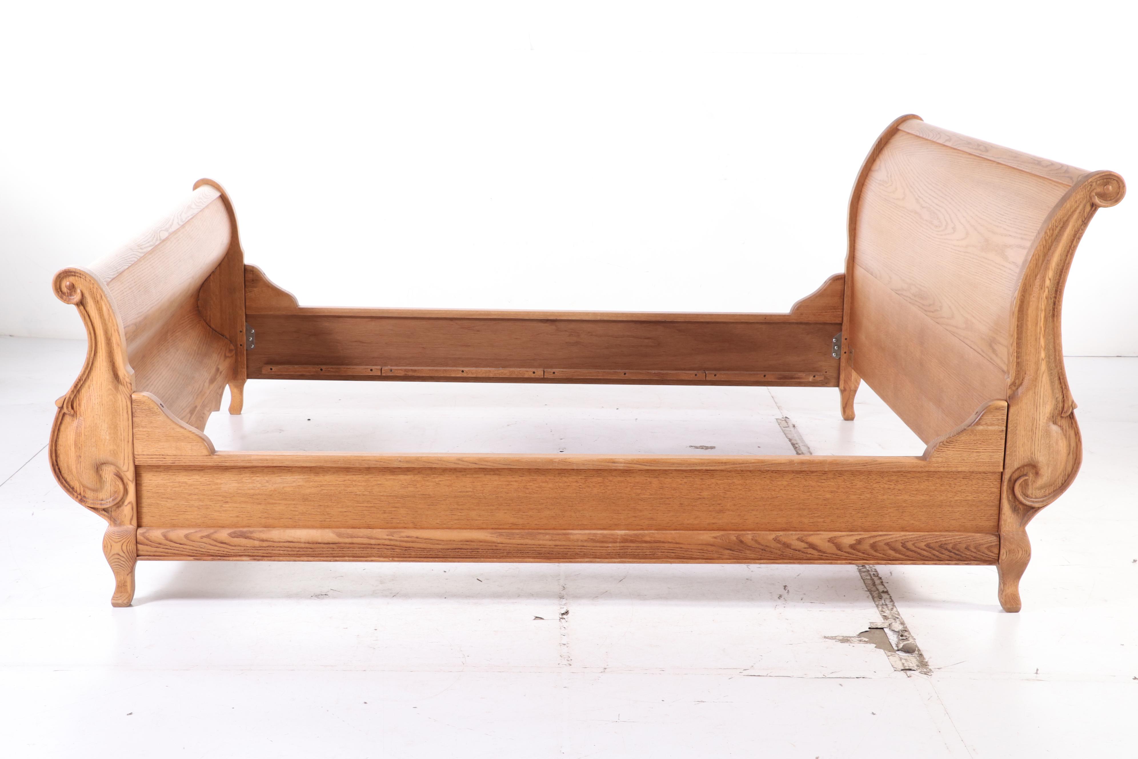 Oakwood Interiors "Versailles" Collection Oak King Size Sleigh Bed Frame