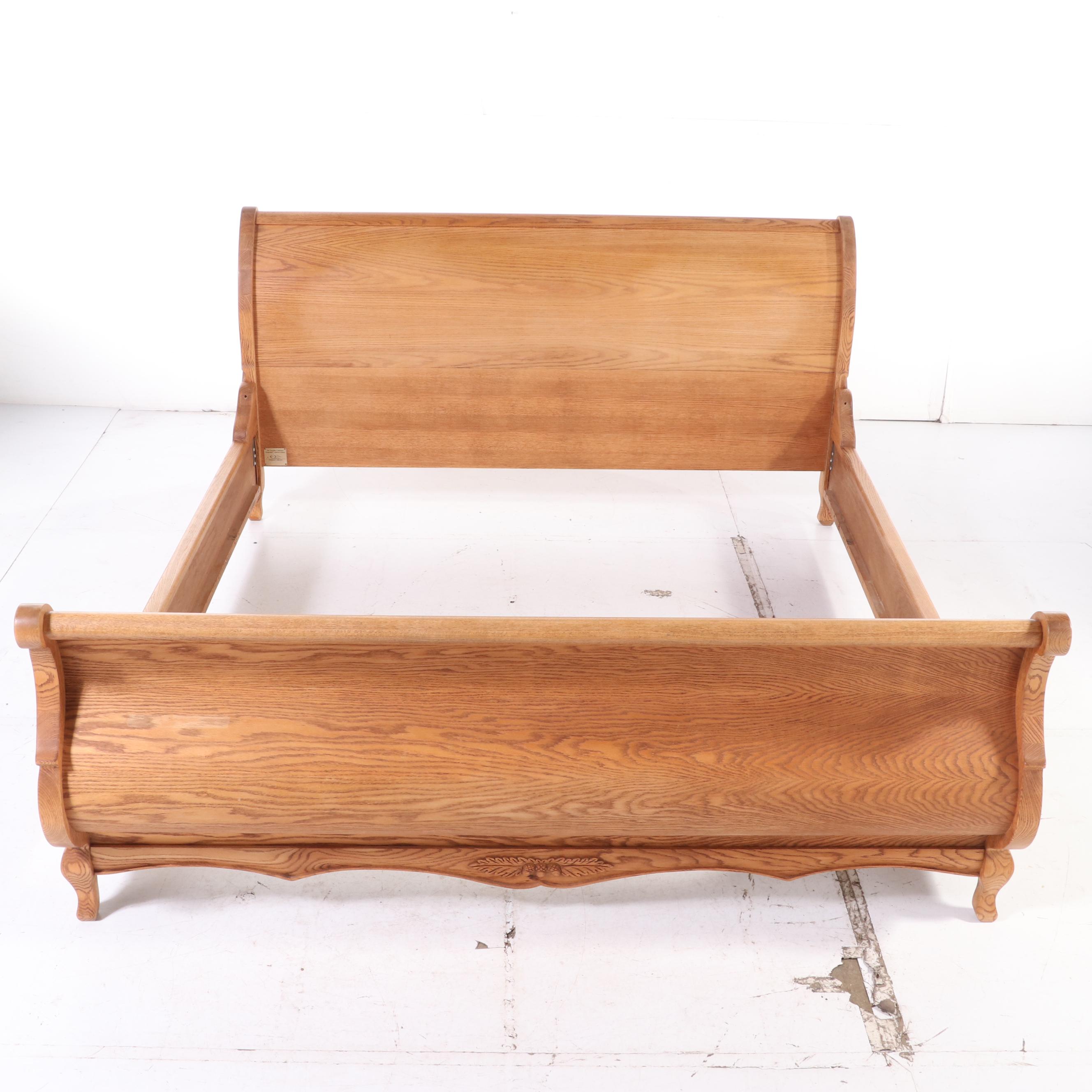 Oakwood Interiors "Versailles" Collection Oak King Size Sleigh Bed Frame