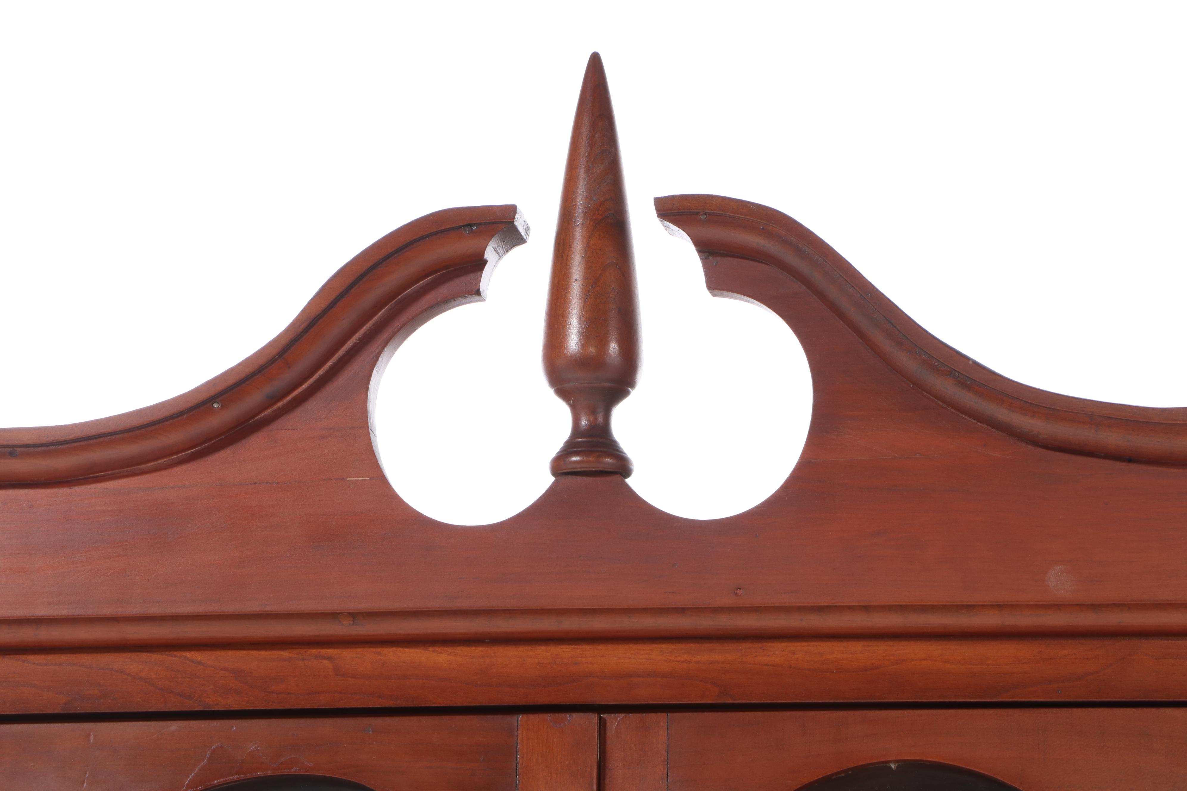 Federal Style Cherry Corner China Cabinet, Early 20th Century