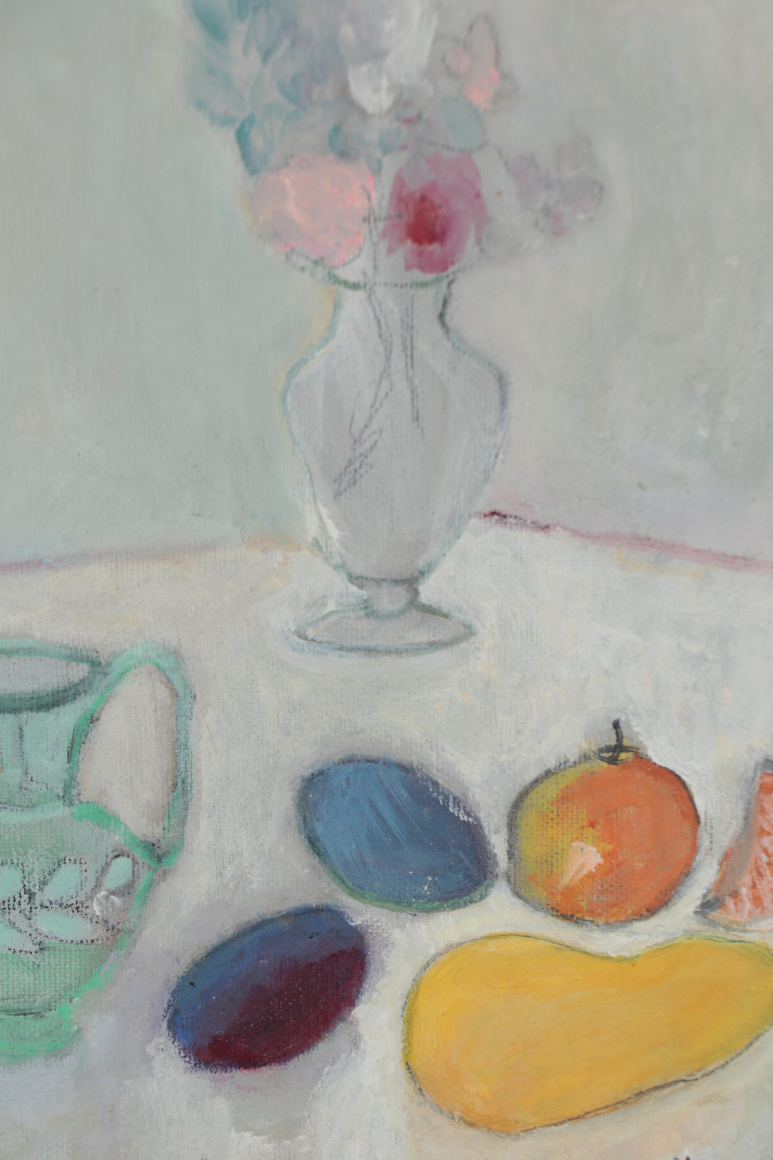 Georgann Gibson Oil Painting "Still Life with Plums," 2018