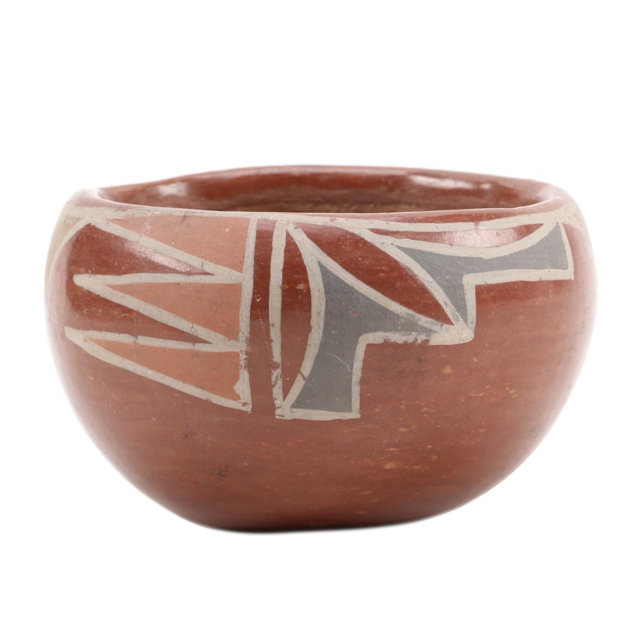 Santa Clara Pueblo Polychrome Earthenware Bowl