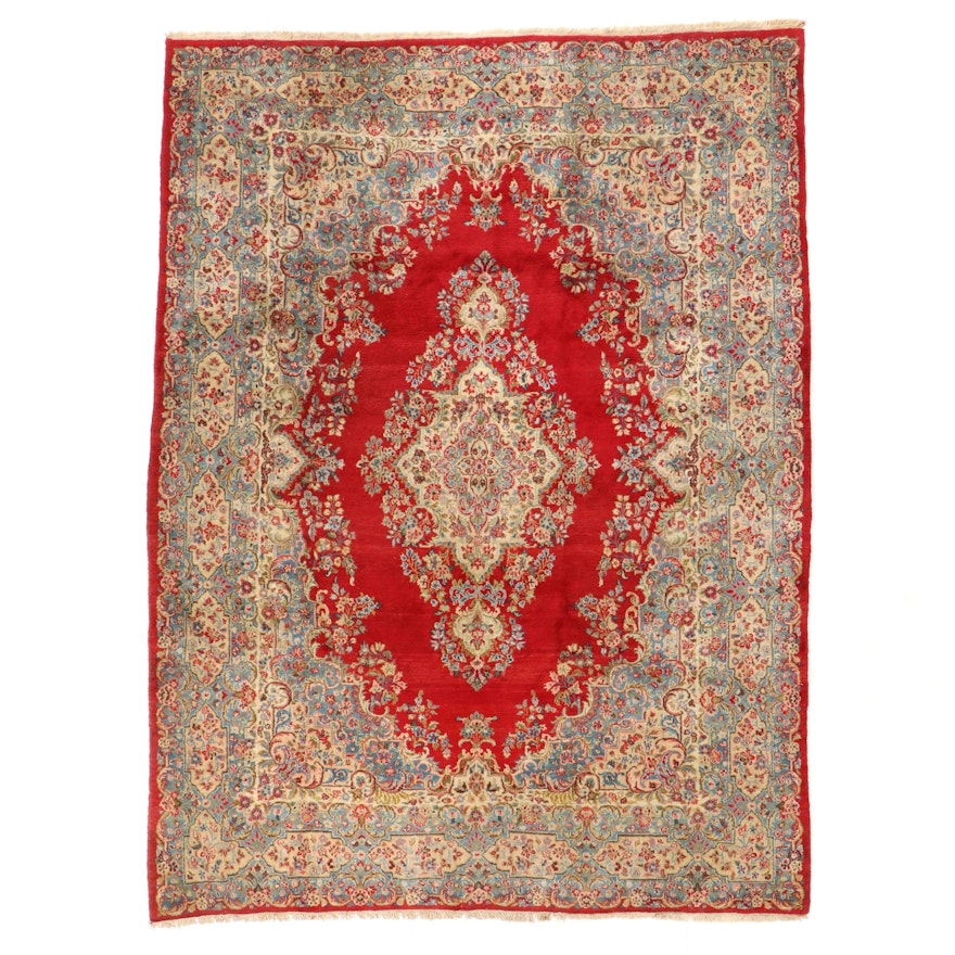 8'11 x 12' Hand-Knotted Persian Kerman Room Sized Rug