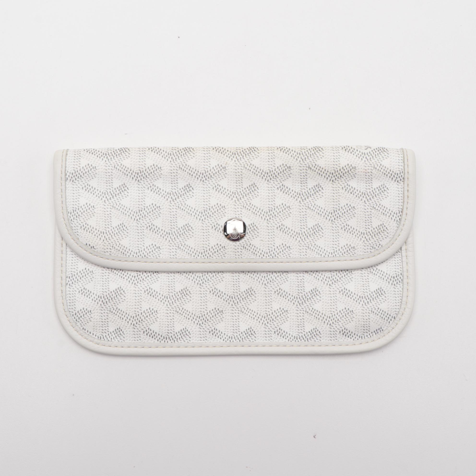 Goyard St. Louis Tote Bag with Detachable Pochette in White Goyardine Print