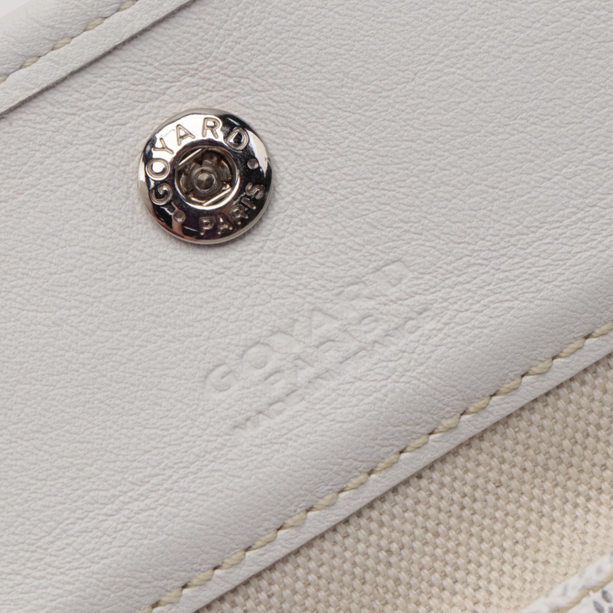 Goyard St. Louis Tote Bag with Detachable Pochette in White Goyardine Print