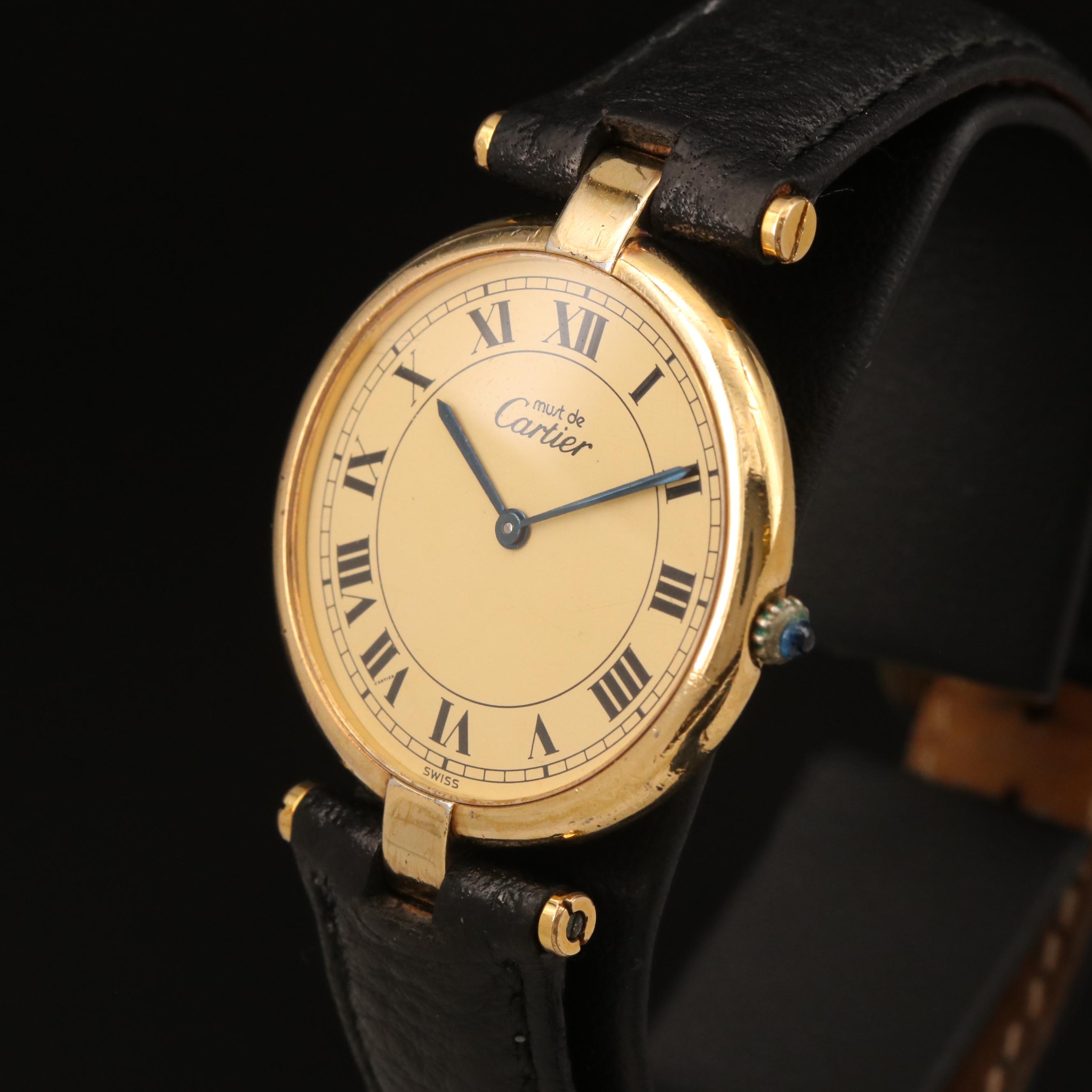 Vintage Cartier Vendome Vermeil Quartz Watch