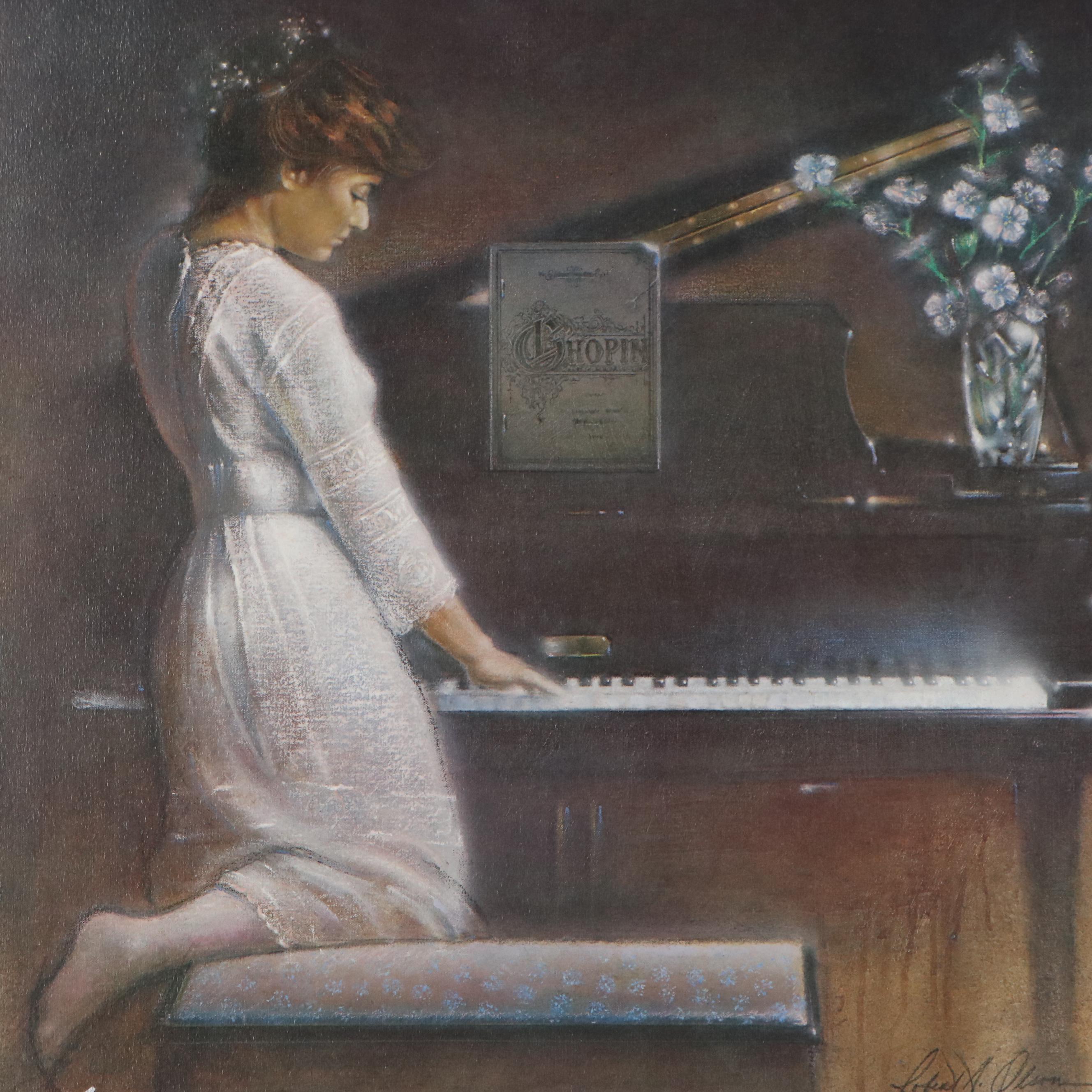 Robert A. Olson Offset Lithograph "Piano Moods"
