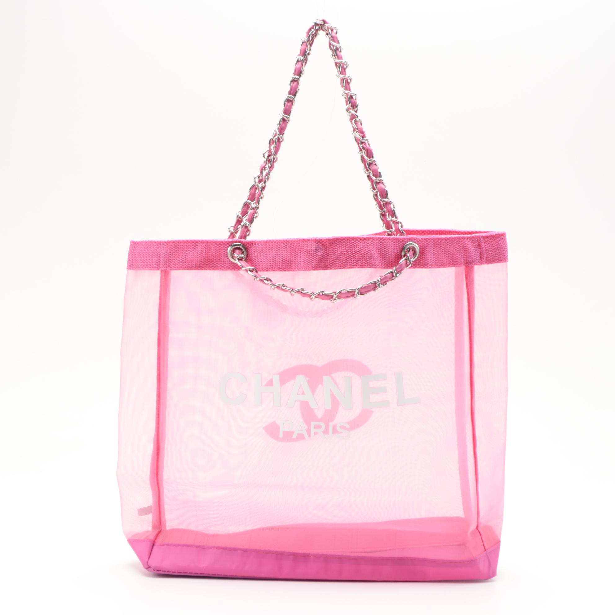 Chanel Pink Makeup Bag and Tote Complimentary Promotional Gifts