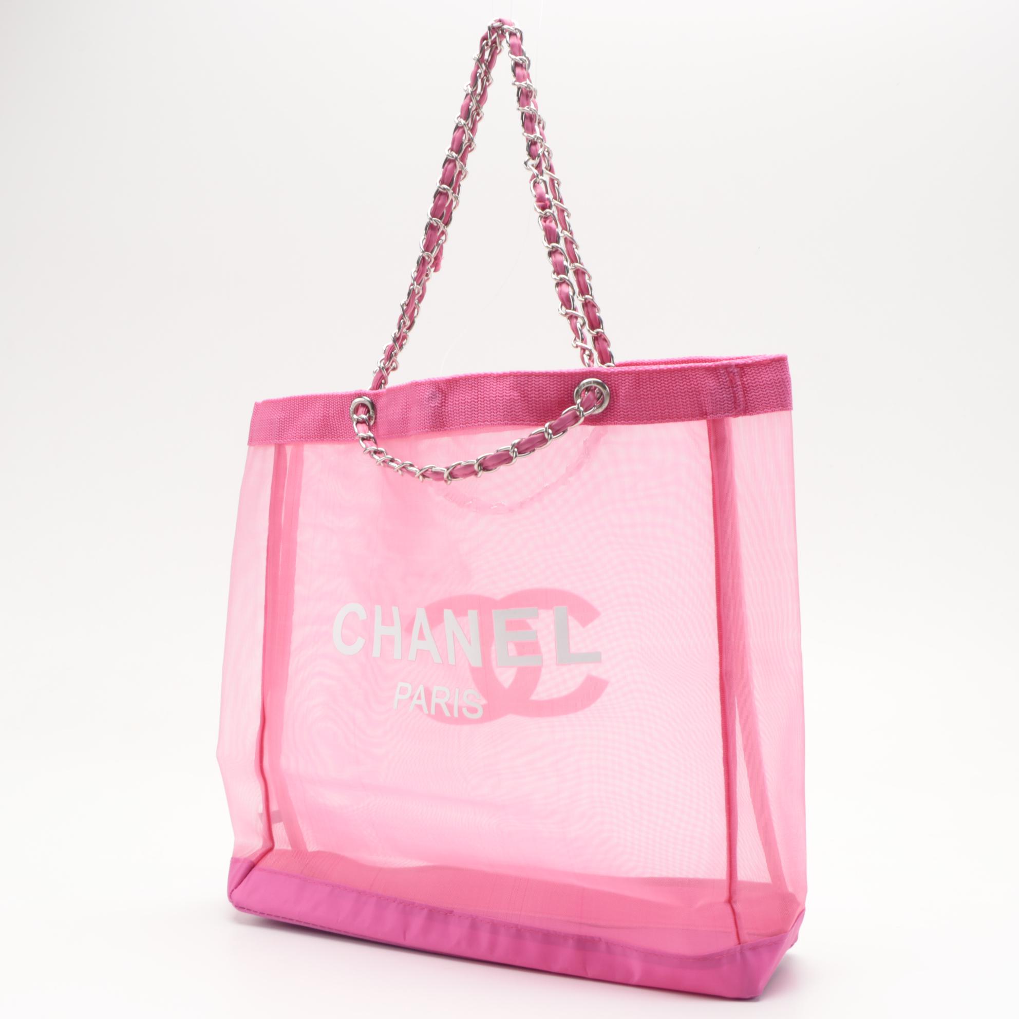 Chanel Pink Makeup Bag and Tote Complimentary Promotional Gifts