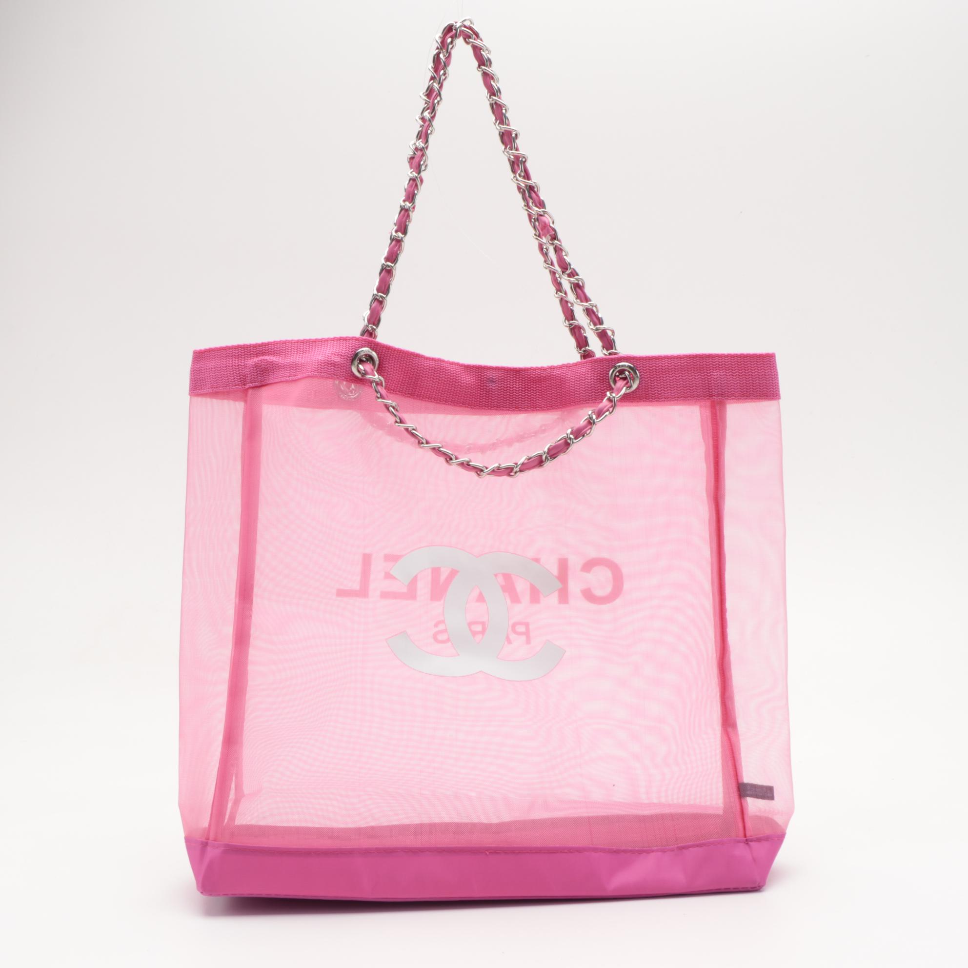 Chanel Pink Makeup Bag and Tote Complimentary Promotional Gifts