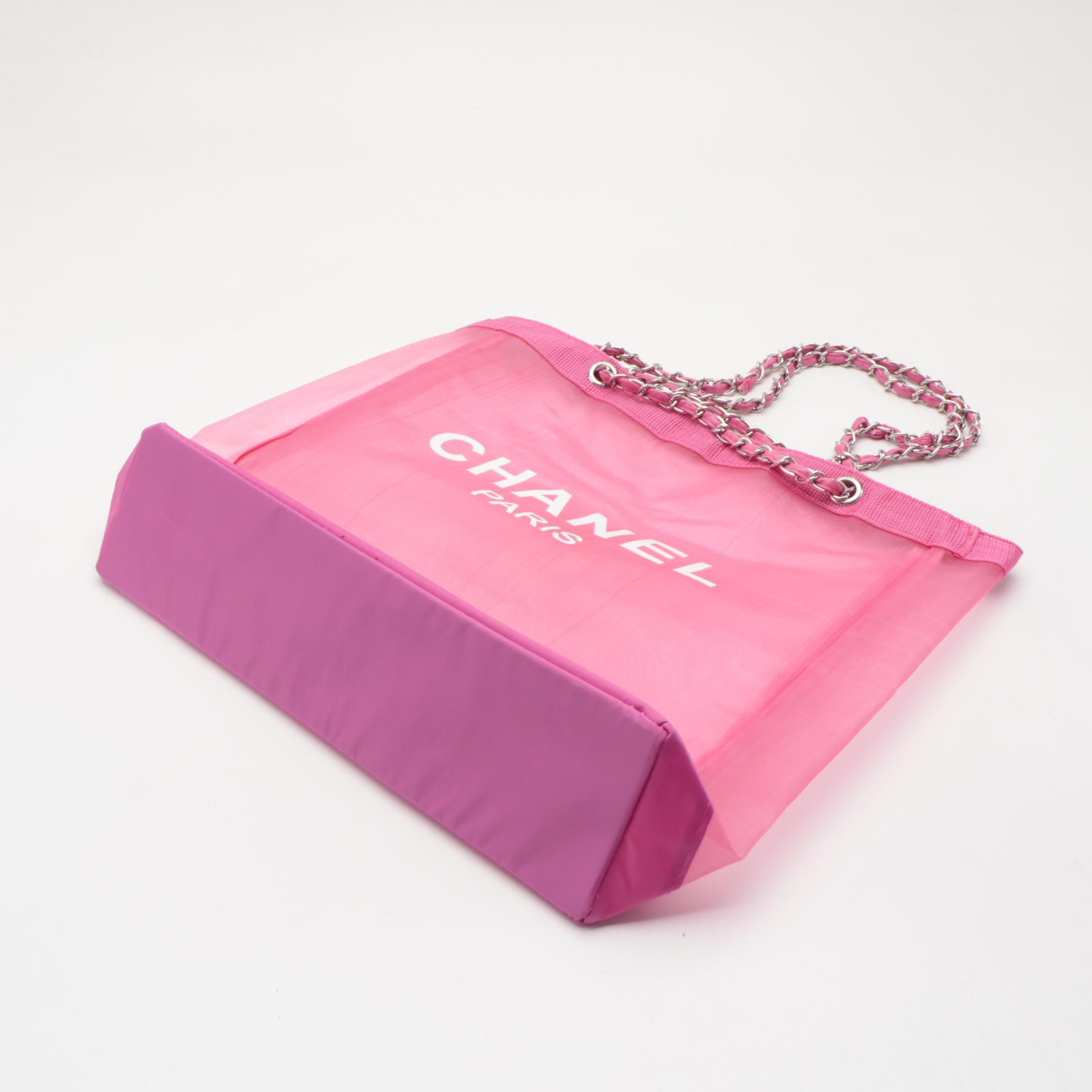 Chanel Pink Makeup Bag and Tote Complimentary Promotional Gifts