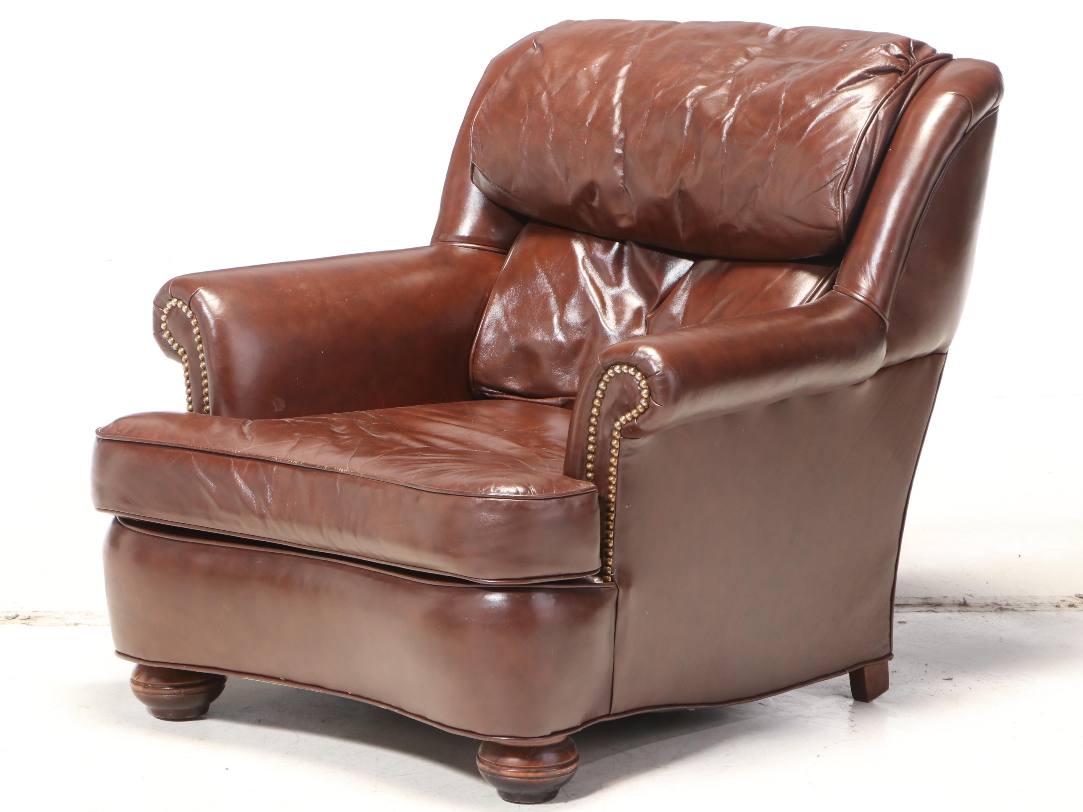 Distinction Furniture Bonded Leather Club Chair and Ottoman