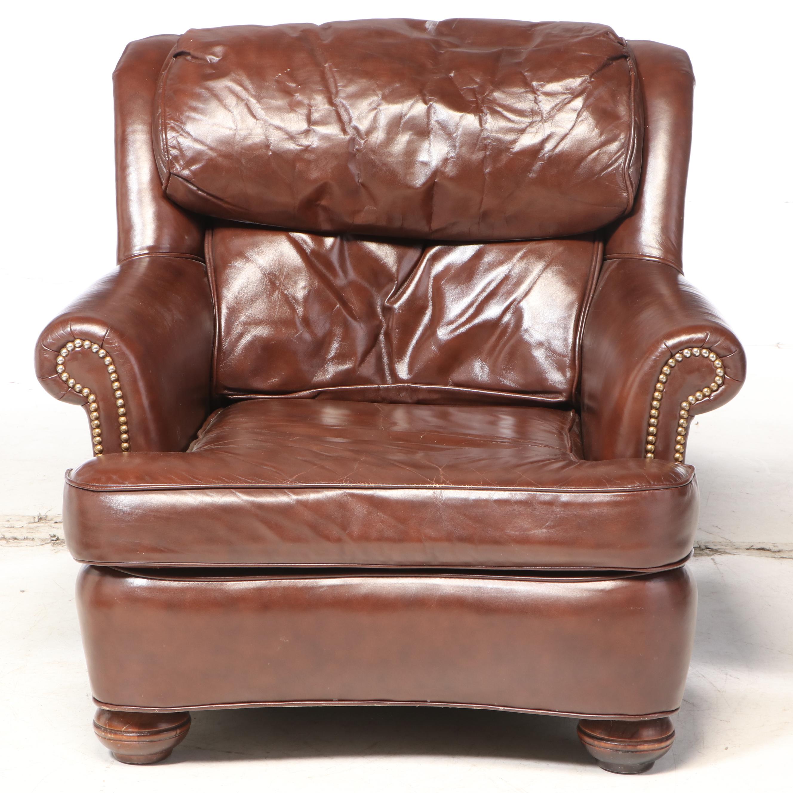 Distinction Furniture Bonded Leather Club Chair and Ottoman