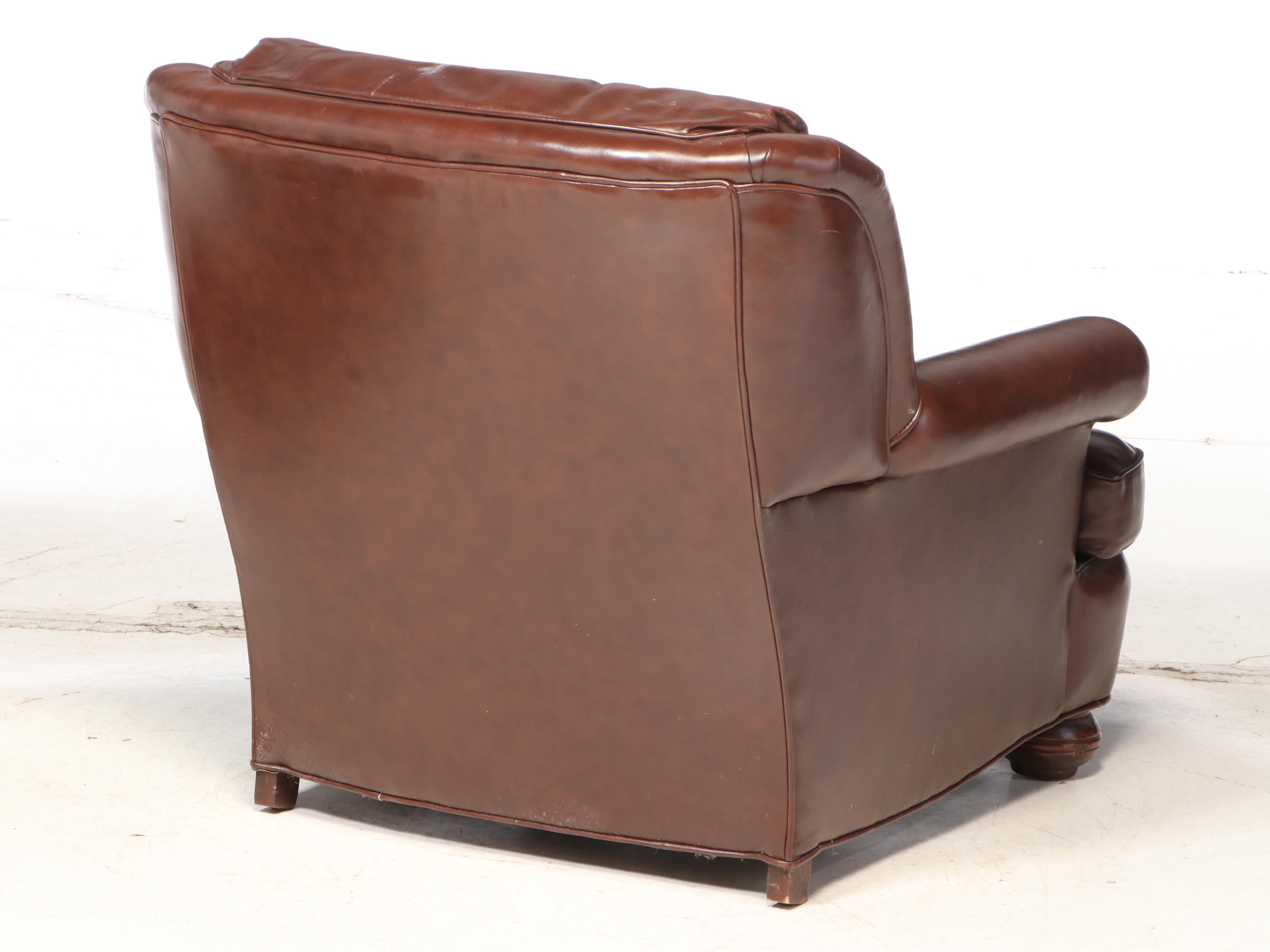 Distinction Furniture Bonded Leather Club Chair and Ottoman