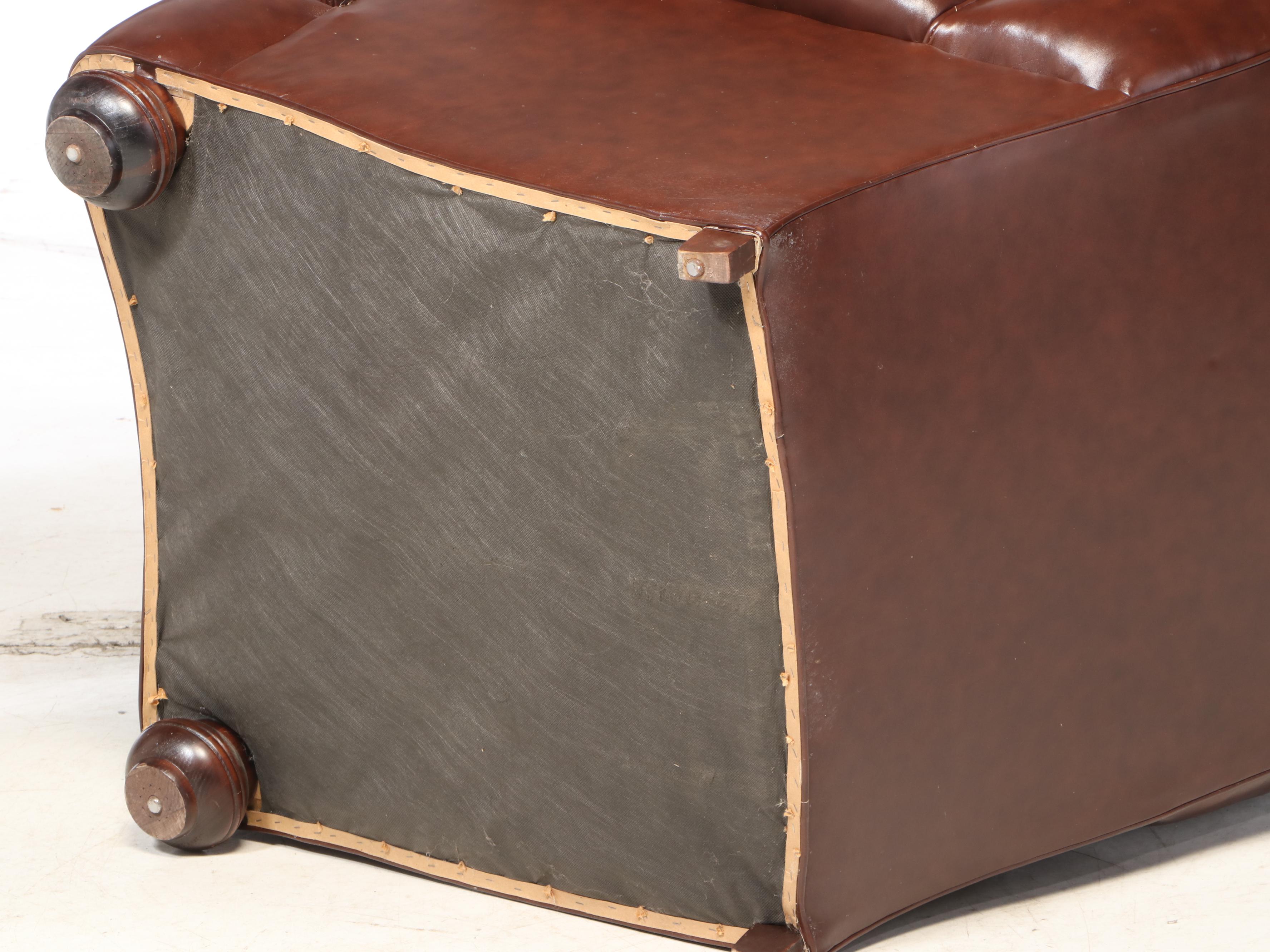 Distinction Furniture Bonded Leather Club Chair and Ottoman