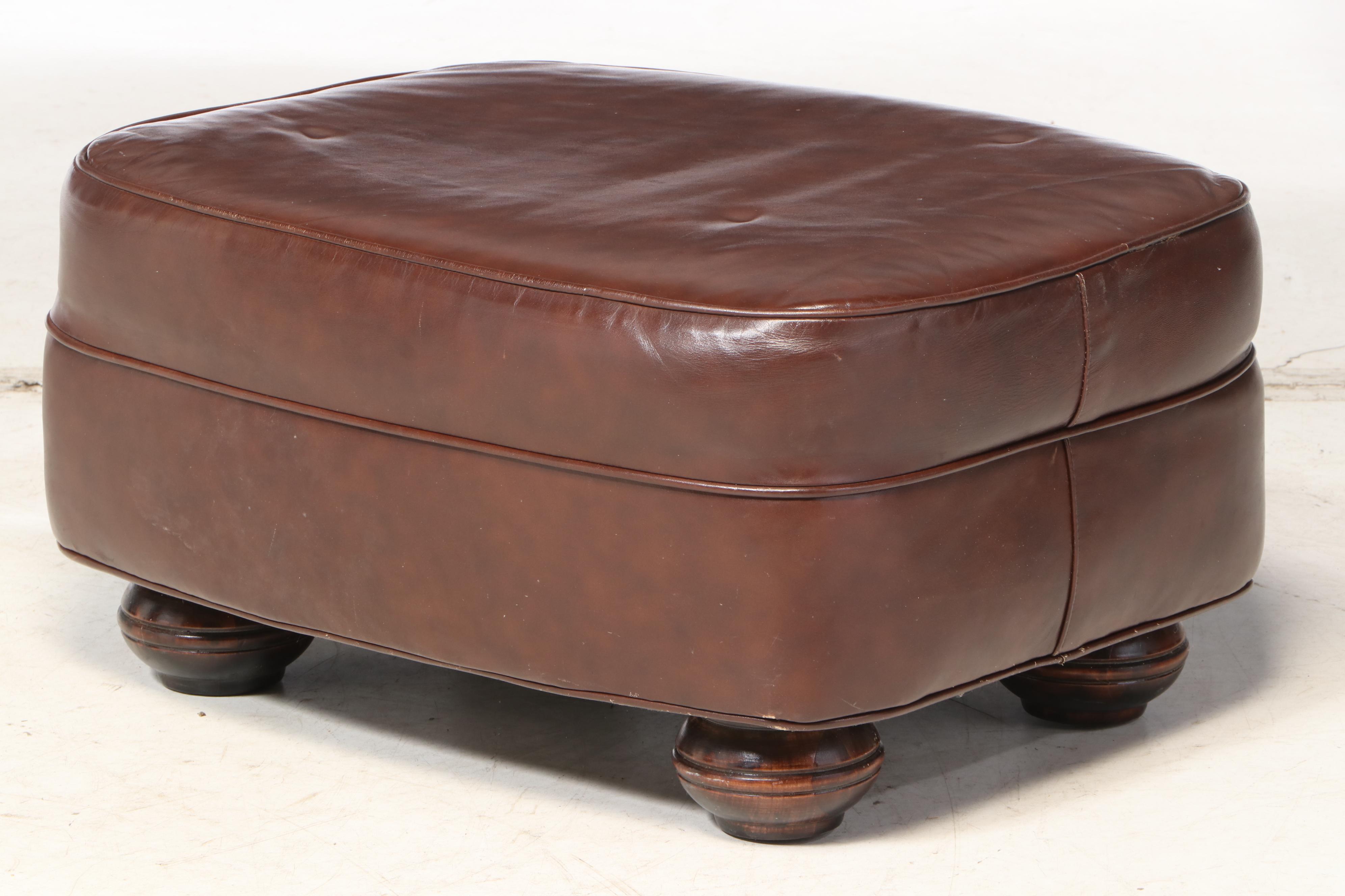 Distinction Furniture Bonded Leather Club Chair and Ottoman