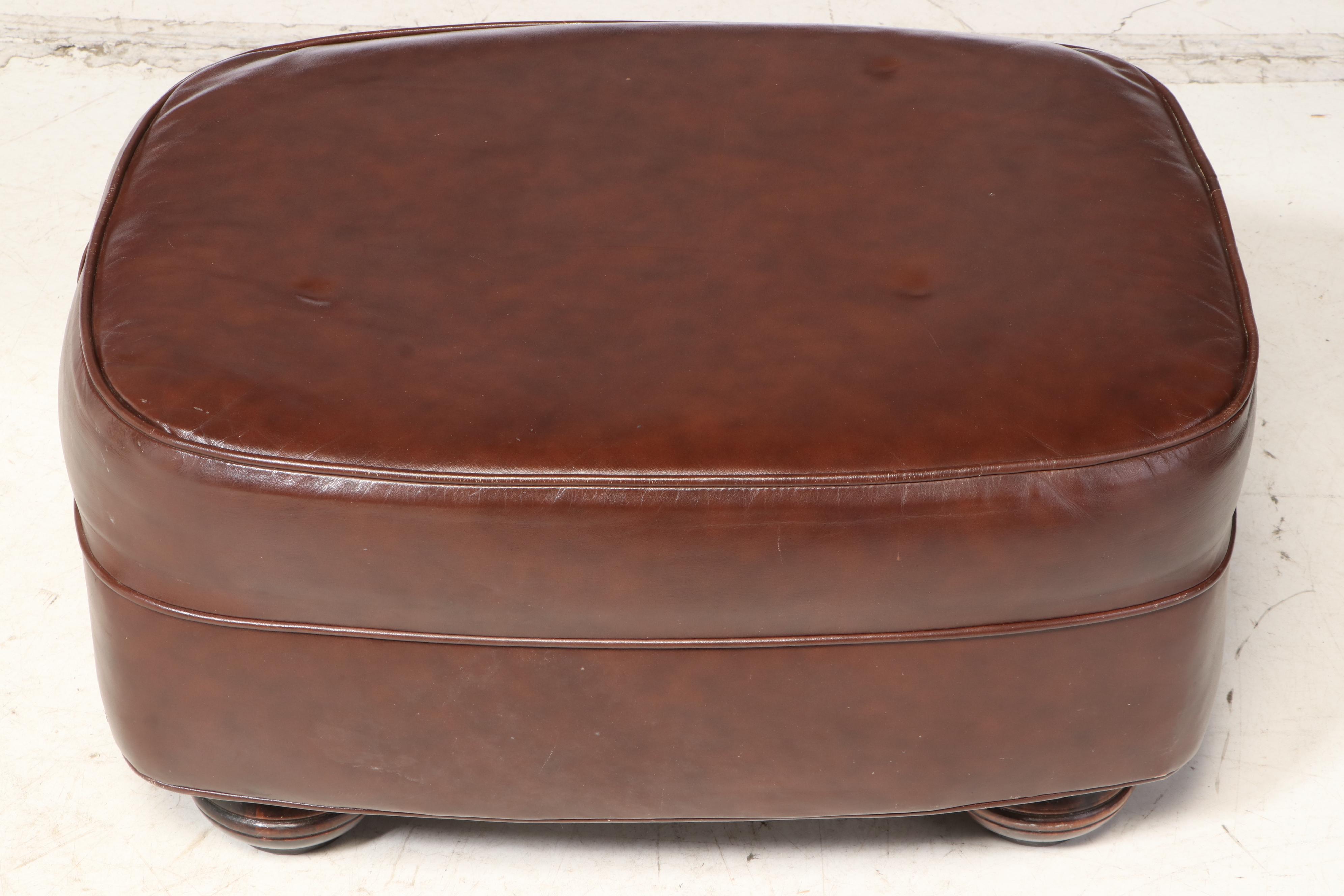 Distinction Furniture Bonded Leather Club Chair and Ottoman