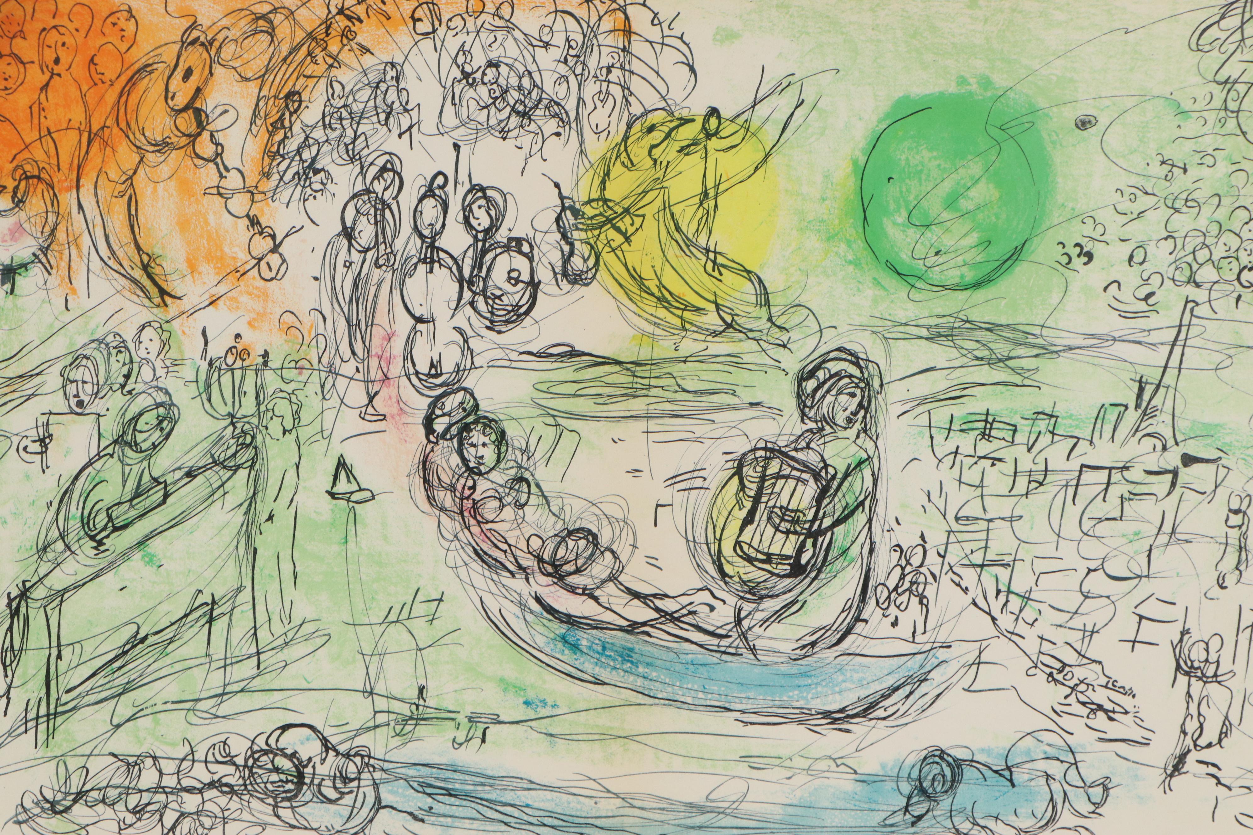 Marc Chagall Double-Page Lithograph for "Derrière le Miroir," 1957