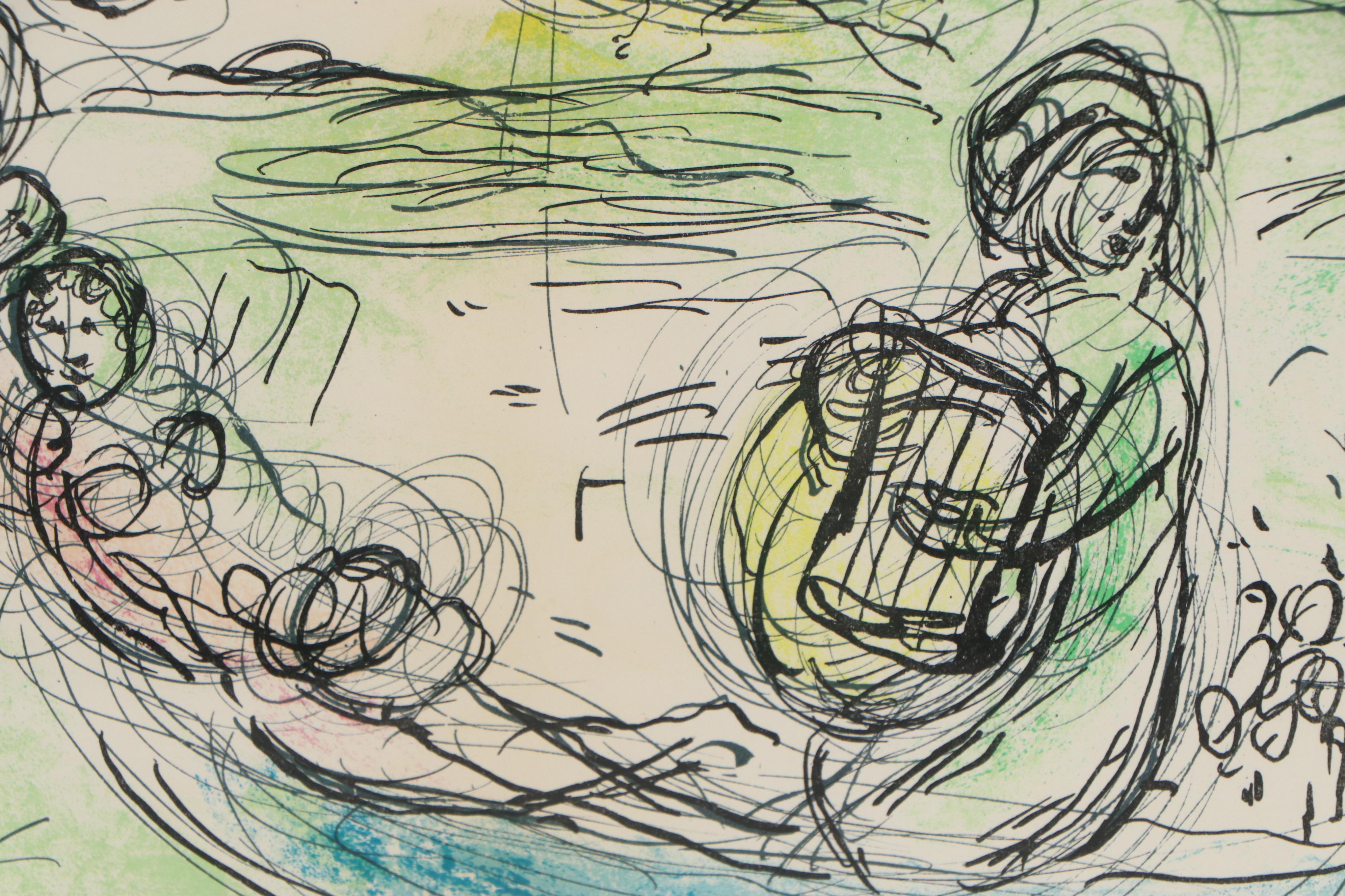 Marc Chagall Double-Page Lithograph for "Derrière le Miroir," 1957