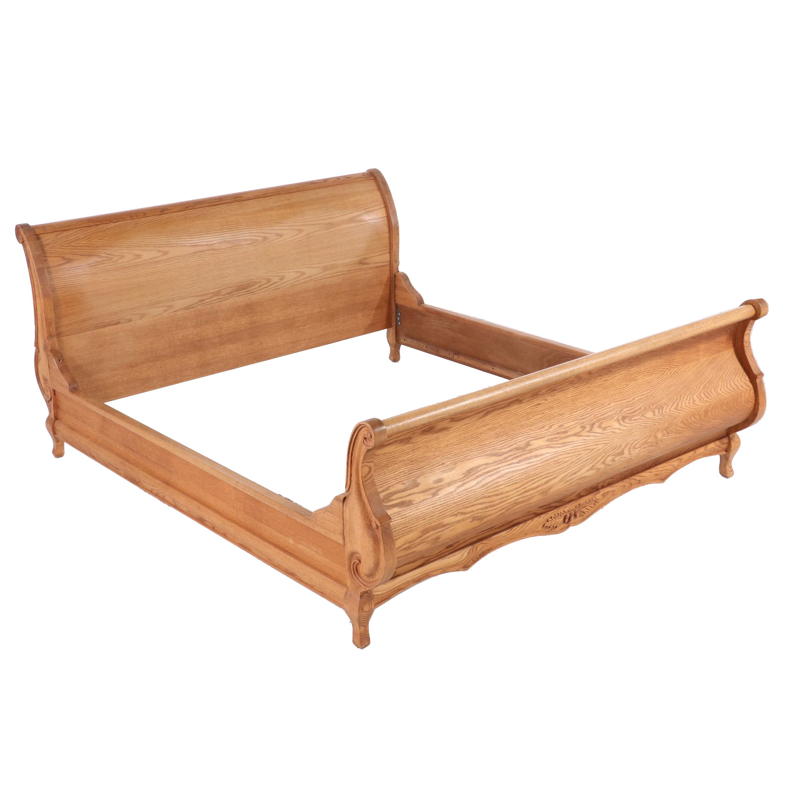 Oakwood Interiors "Versailles" Collection Oak King Size Sleigh Bed Frame