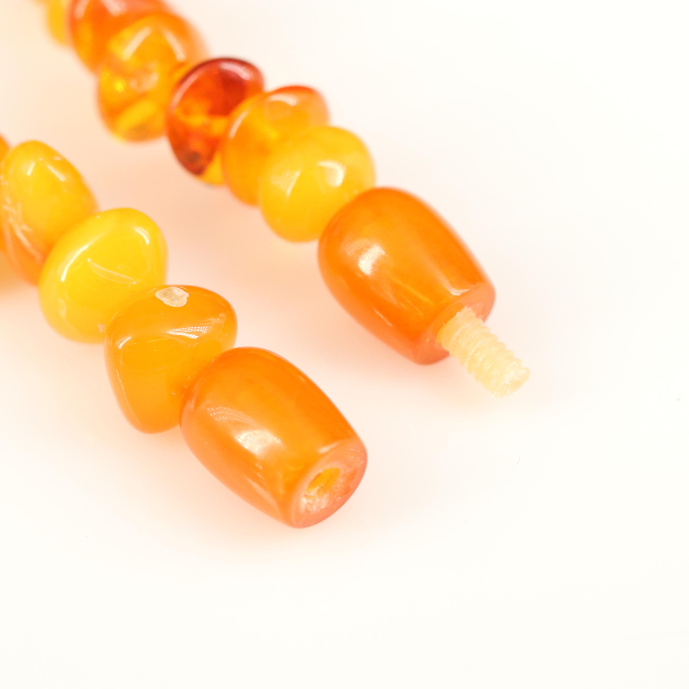 Mutton Fat Amber Beaded Necklace