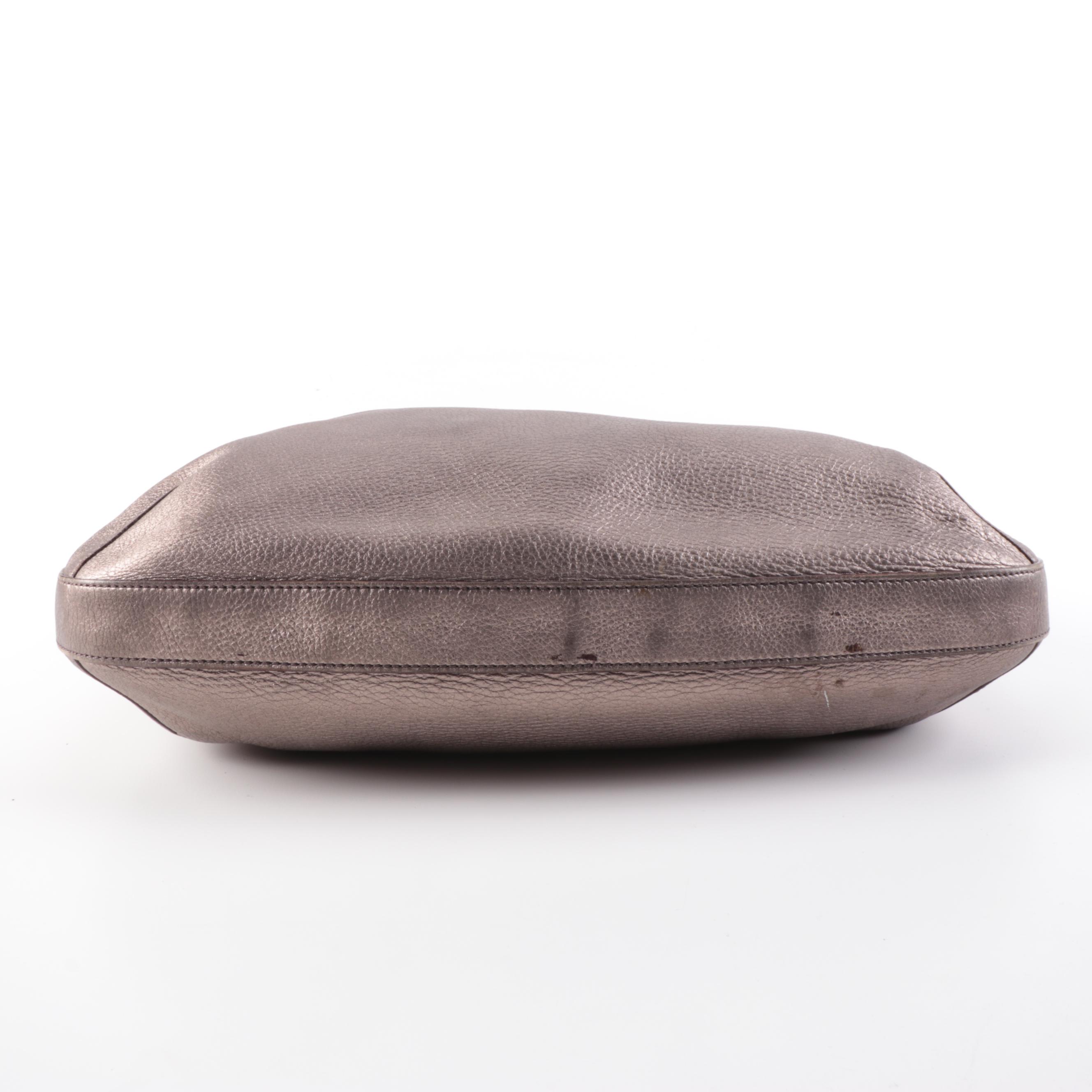 Prada Hobo Bag in Metallic Pebble Grained Leather