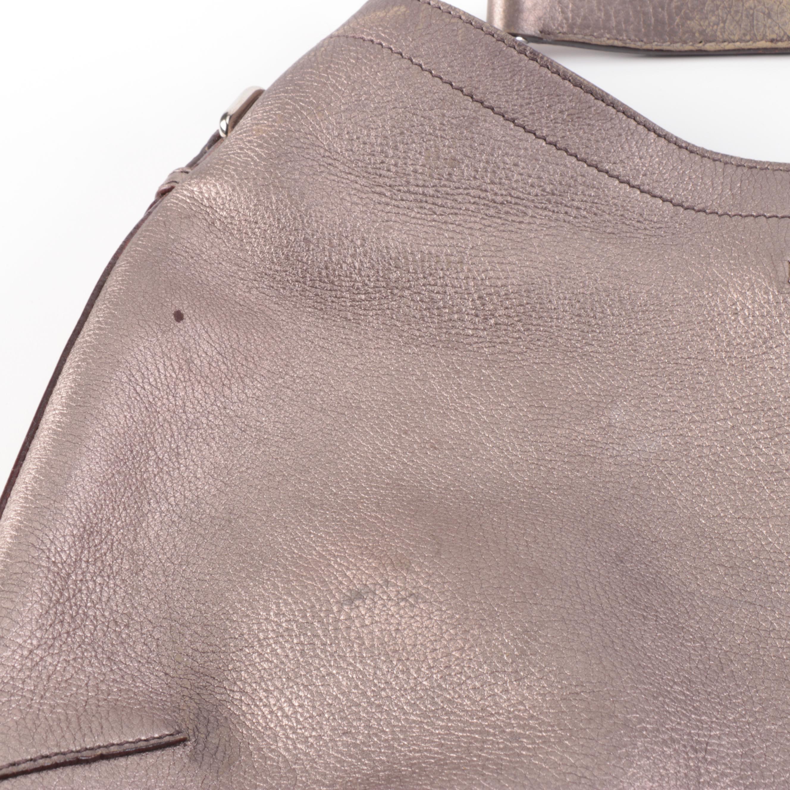 Prada Hobo Bag in Metallic Pebble Grained Leather