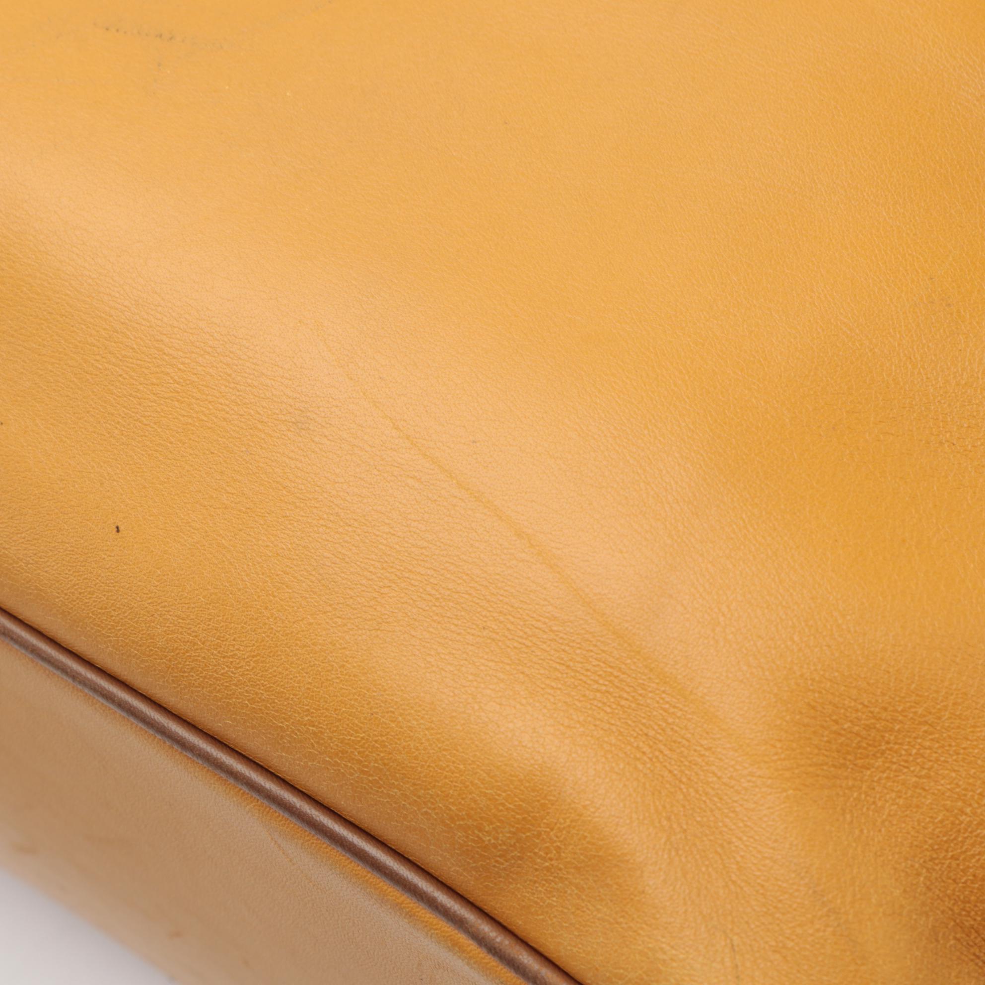 Prada Bowler Bag in Color-block Yellow and Brown Leather