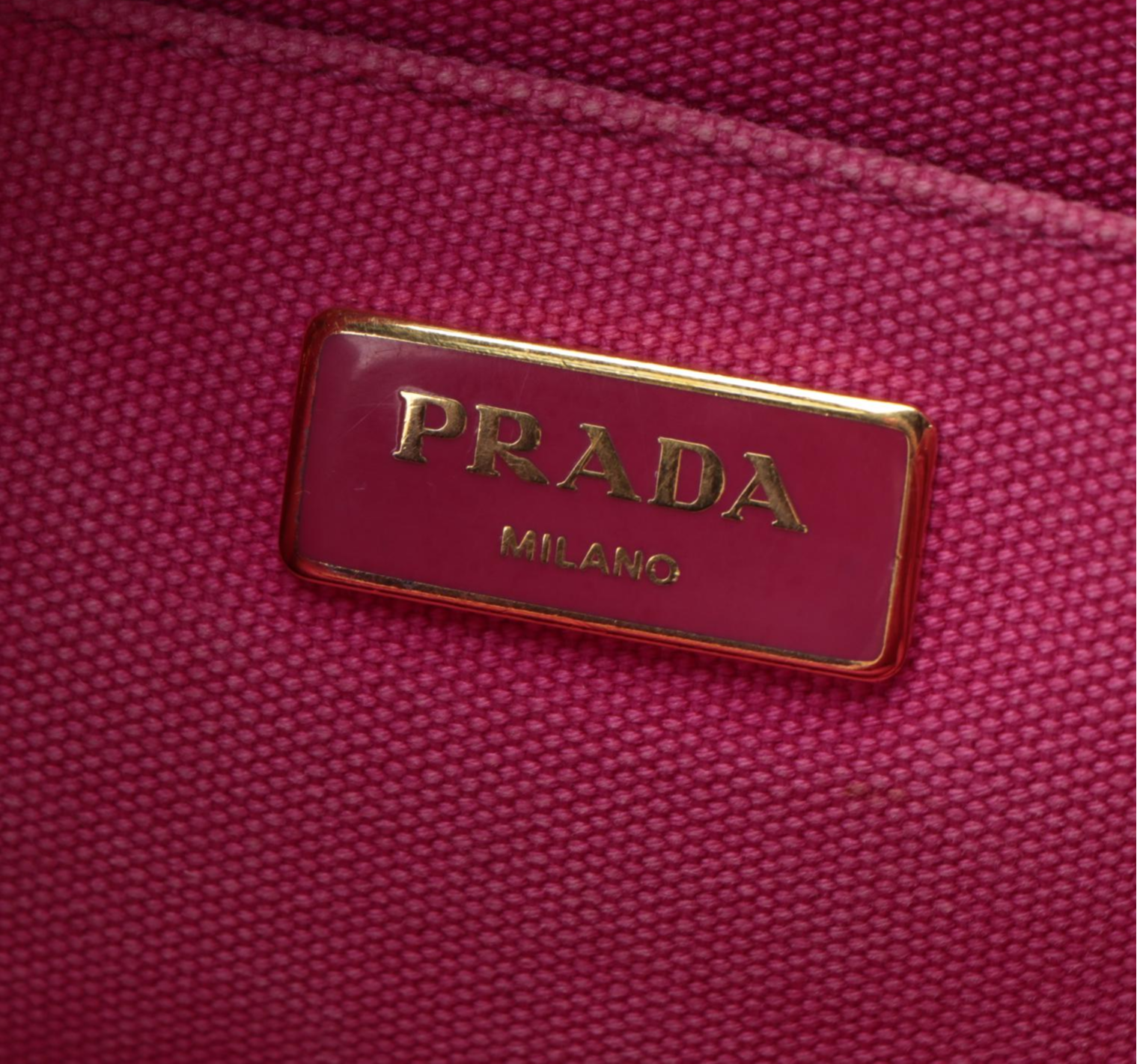 Prada Canapa Pink Canvas Tote Bag