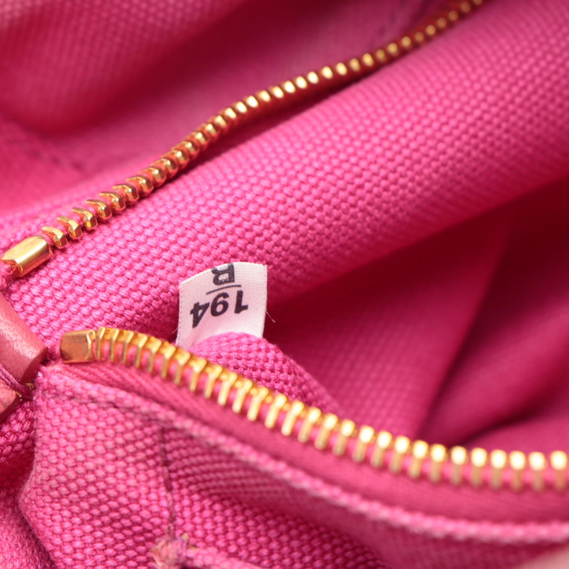 Prada Canapa Pink Canvas Tote Bag