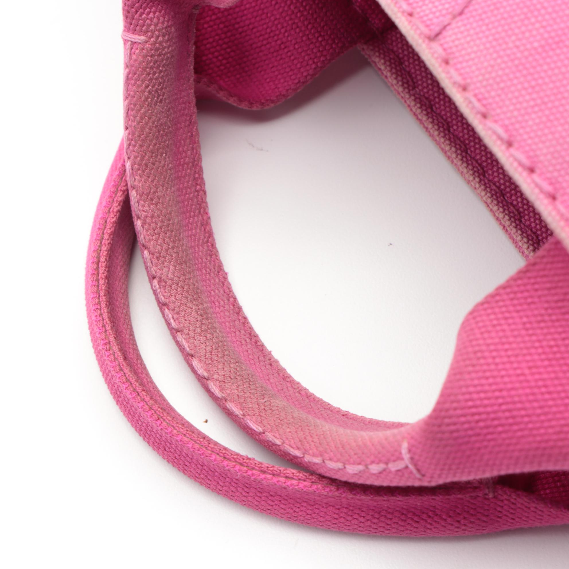 Prada Canapa Pink Canvas Tote Bag