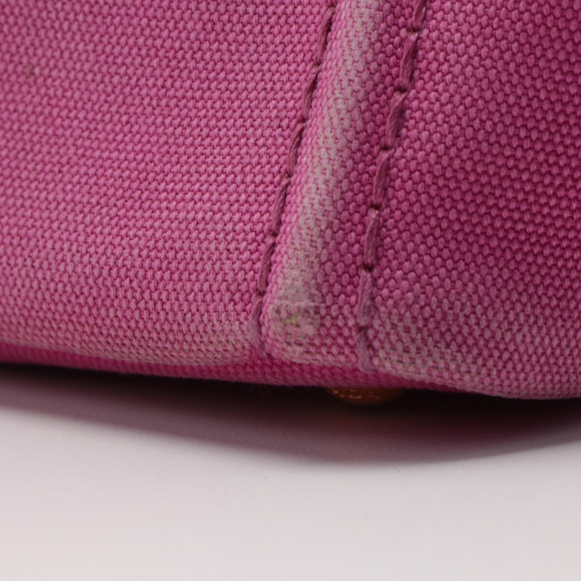 Prada Canapa Pink Canvas Tote Bag