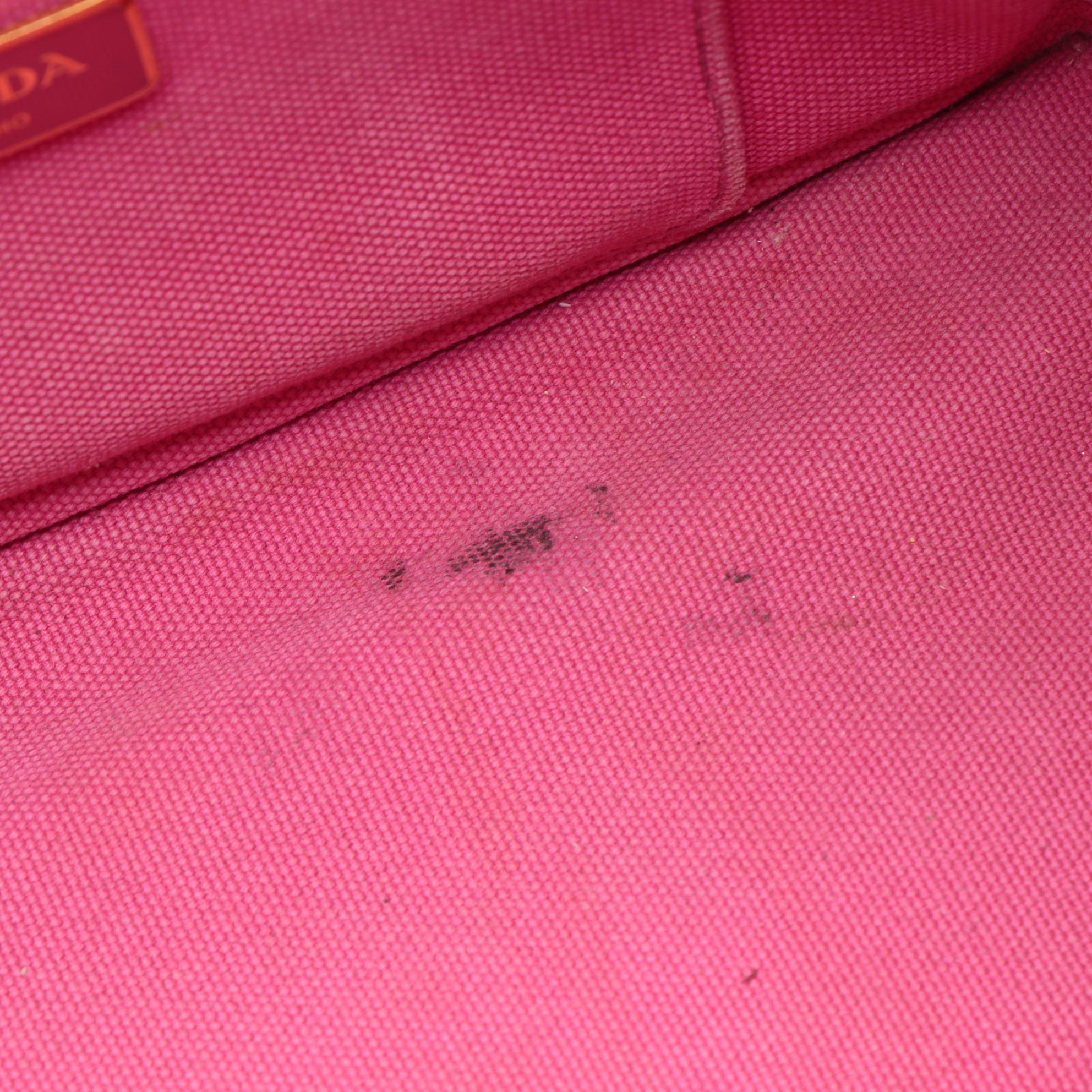 Prada Canapa Pink Canvas Tote Bag