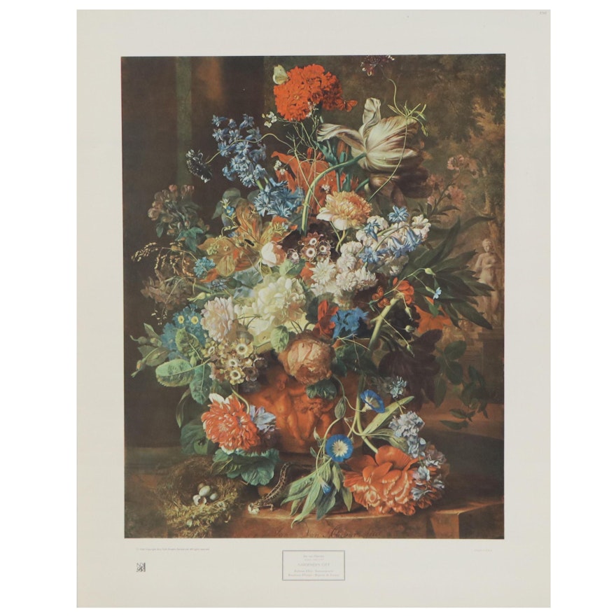 Offset Lithograph After Jan van Huysum "Gardener's Gift"