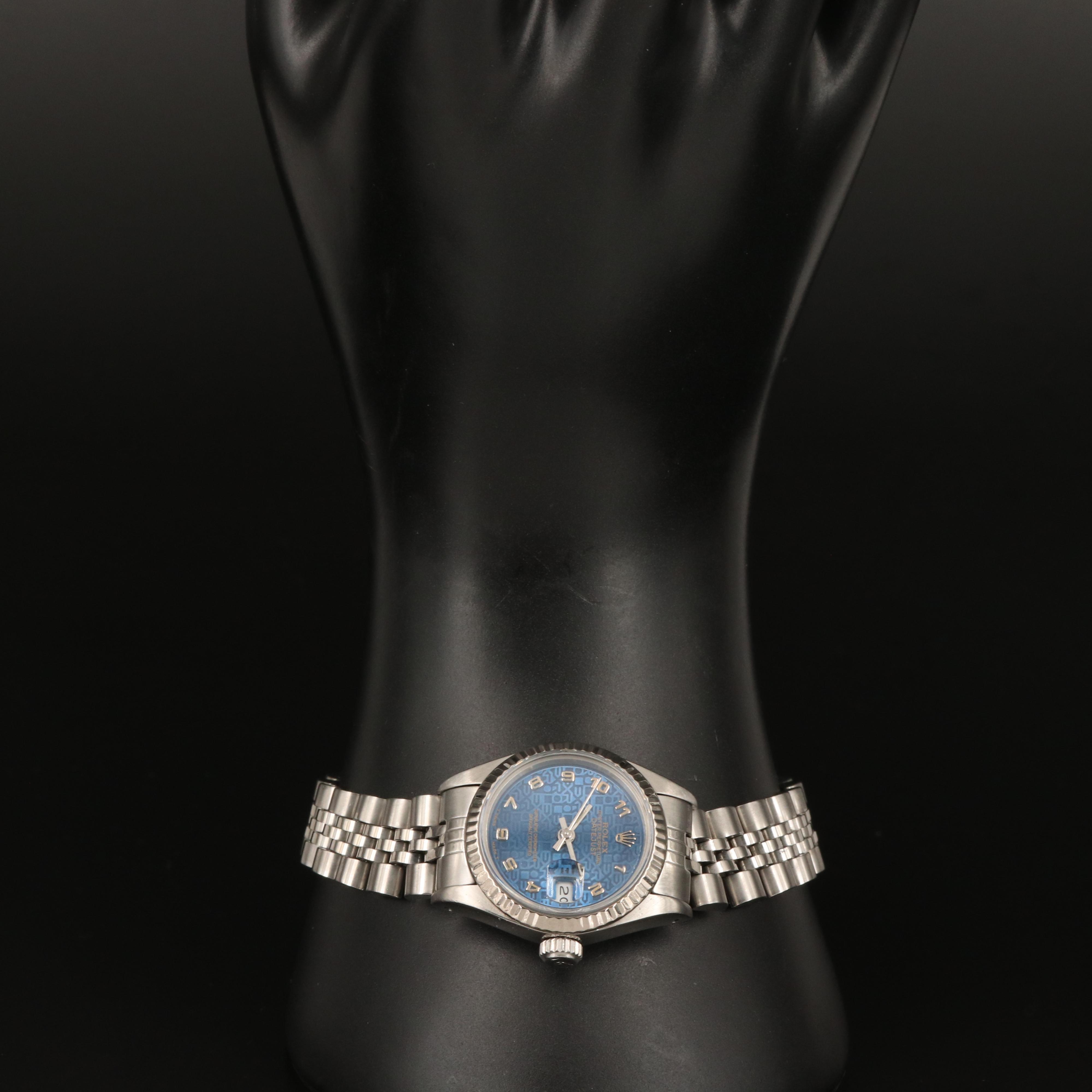 1990 Rolex Datejust Jubilee Dial 18K White Gold and Stainless Steel Watch