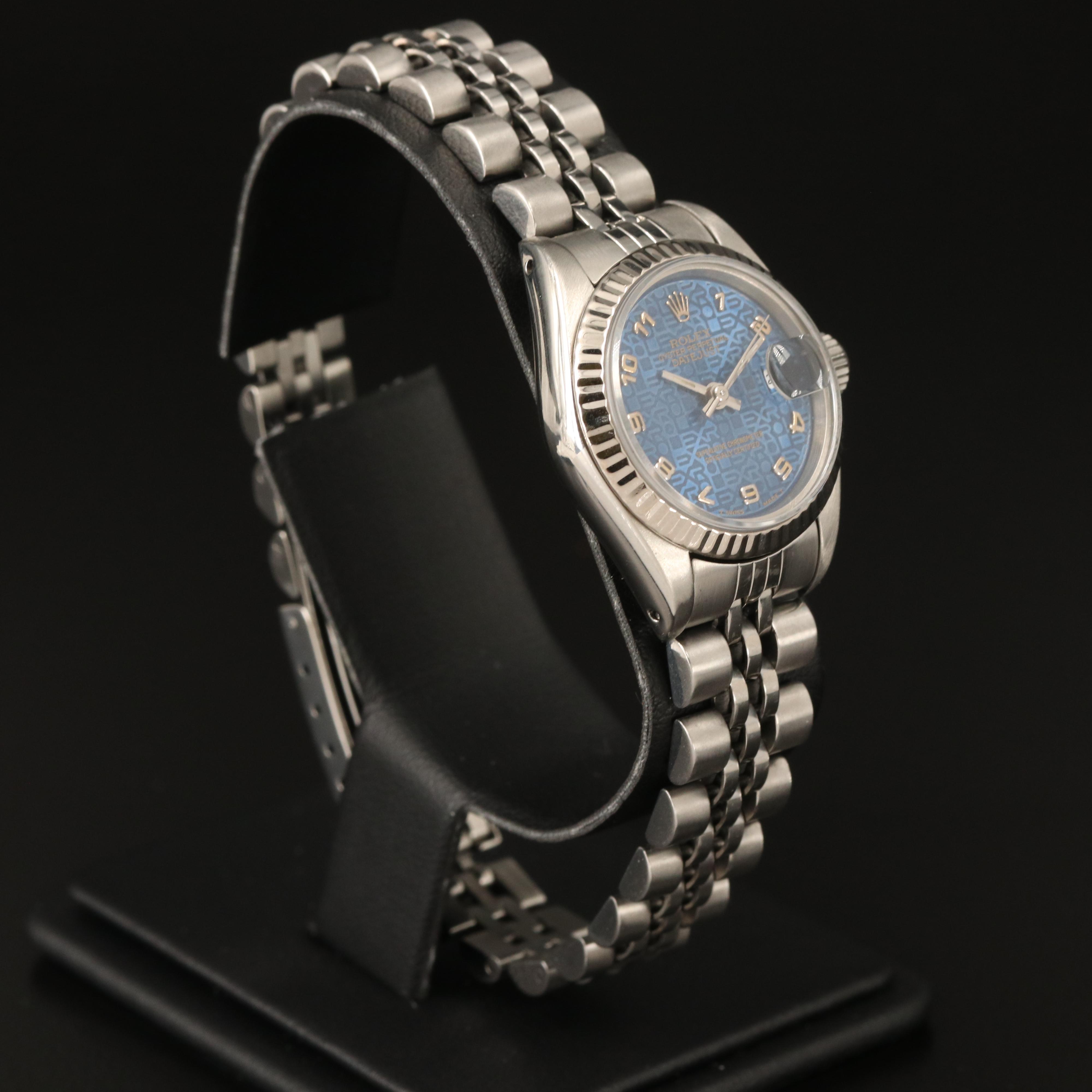 1990 Rolex Datejust Jubilee Dial 18K White Gold and Stainless Steel Watch