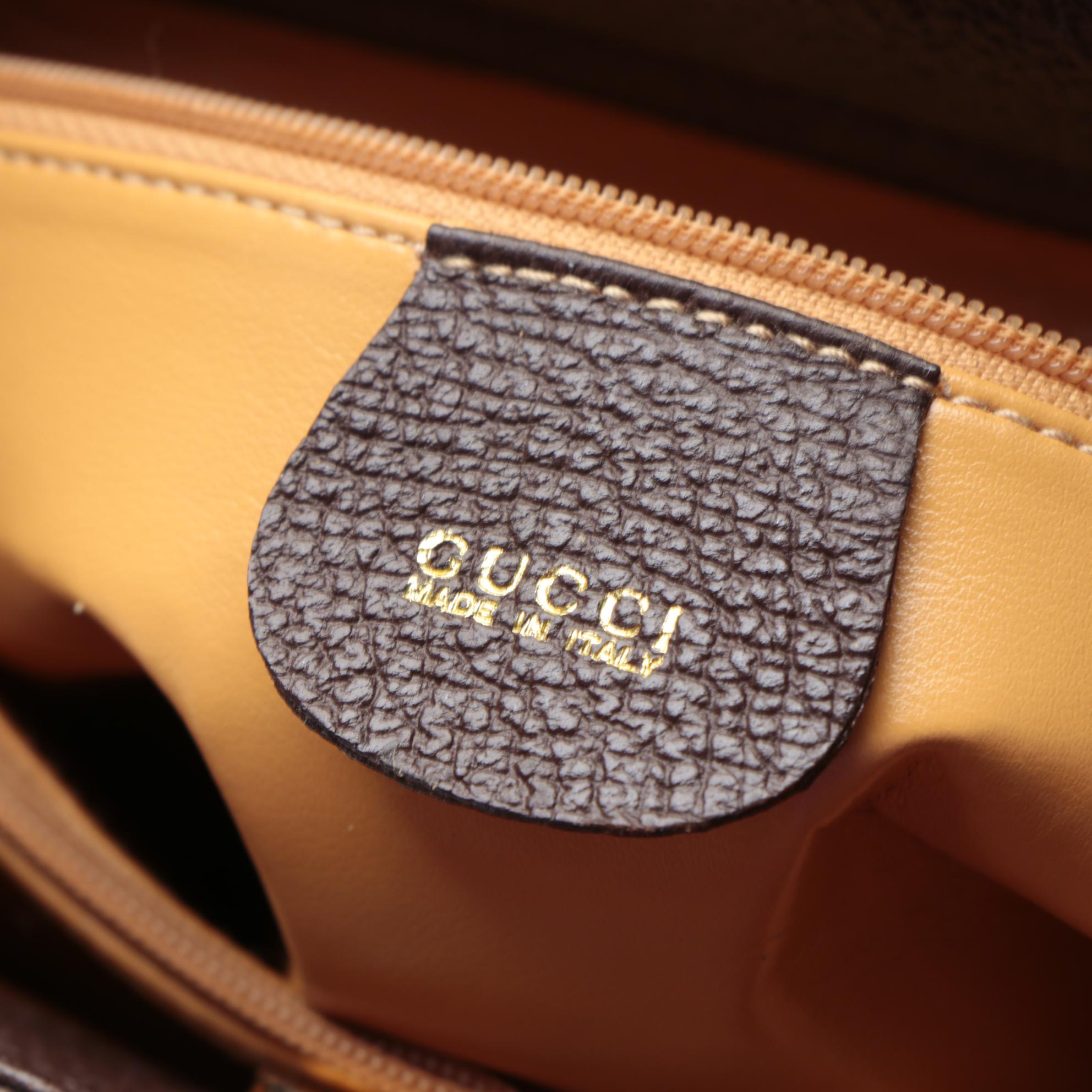 Gucci Diana Bamboo Handle Tote Bag in Brown Suede and Leather