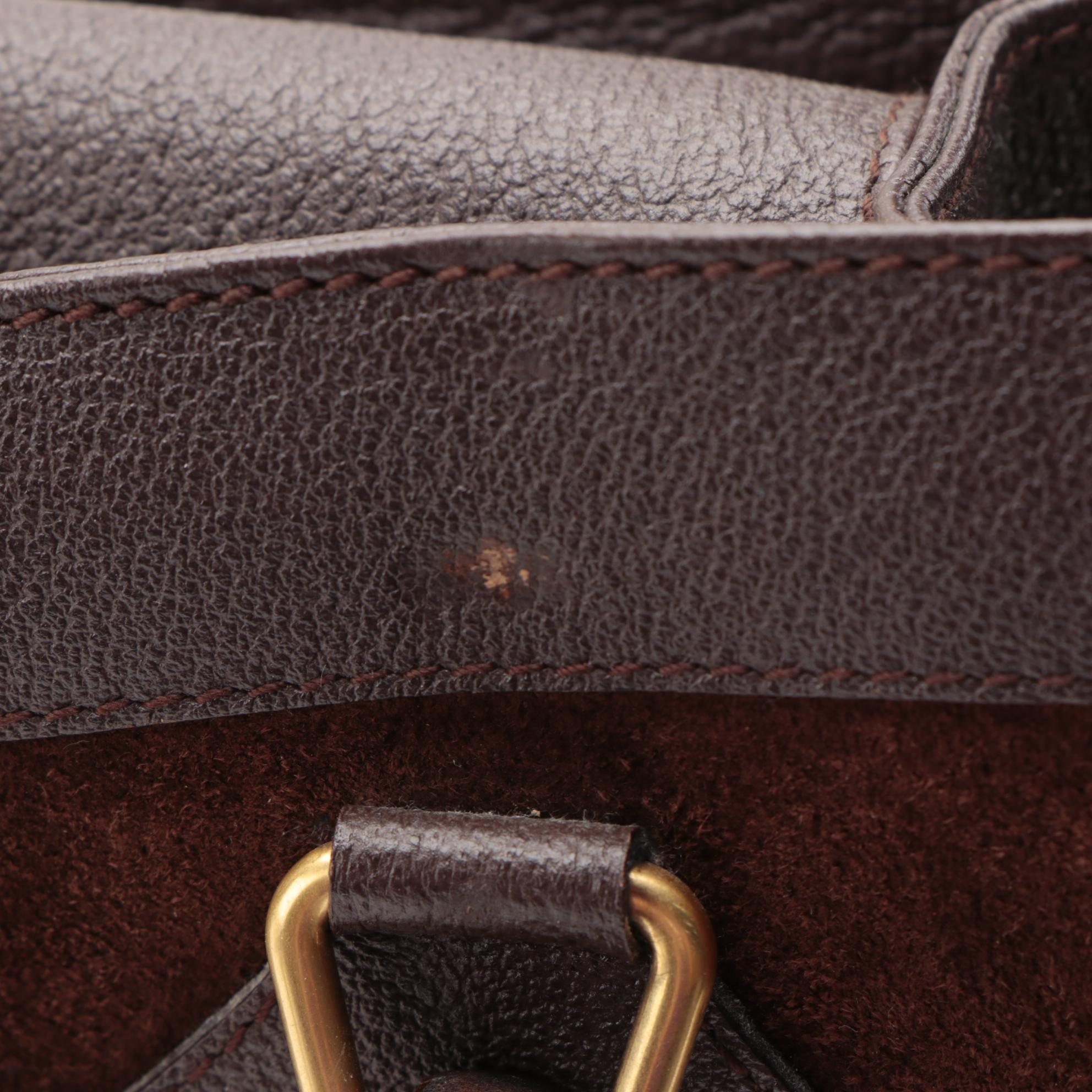 Gucci Diana Bamboo Handle Tote Bag in Brown Suede and Leather