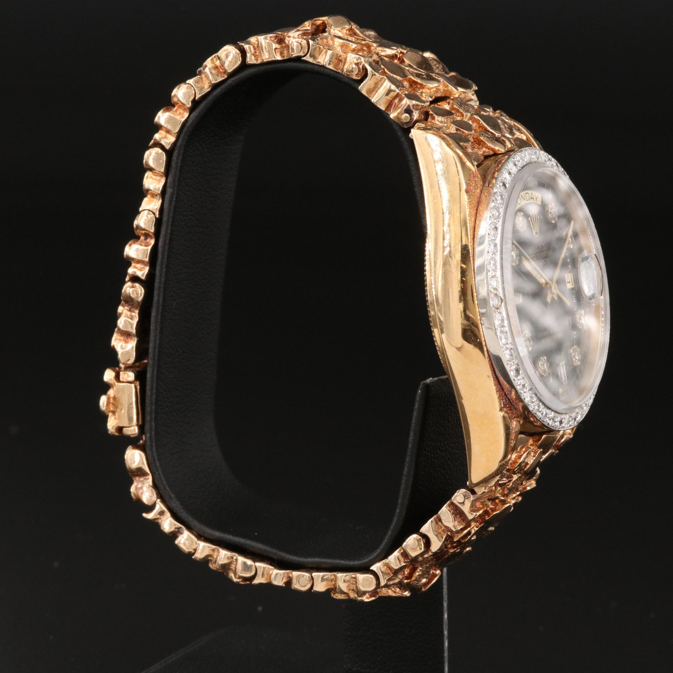 1979 Rolex 18K Yellow Gold 1.15 CTW Diamond Day-Date Watch