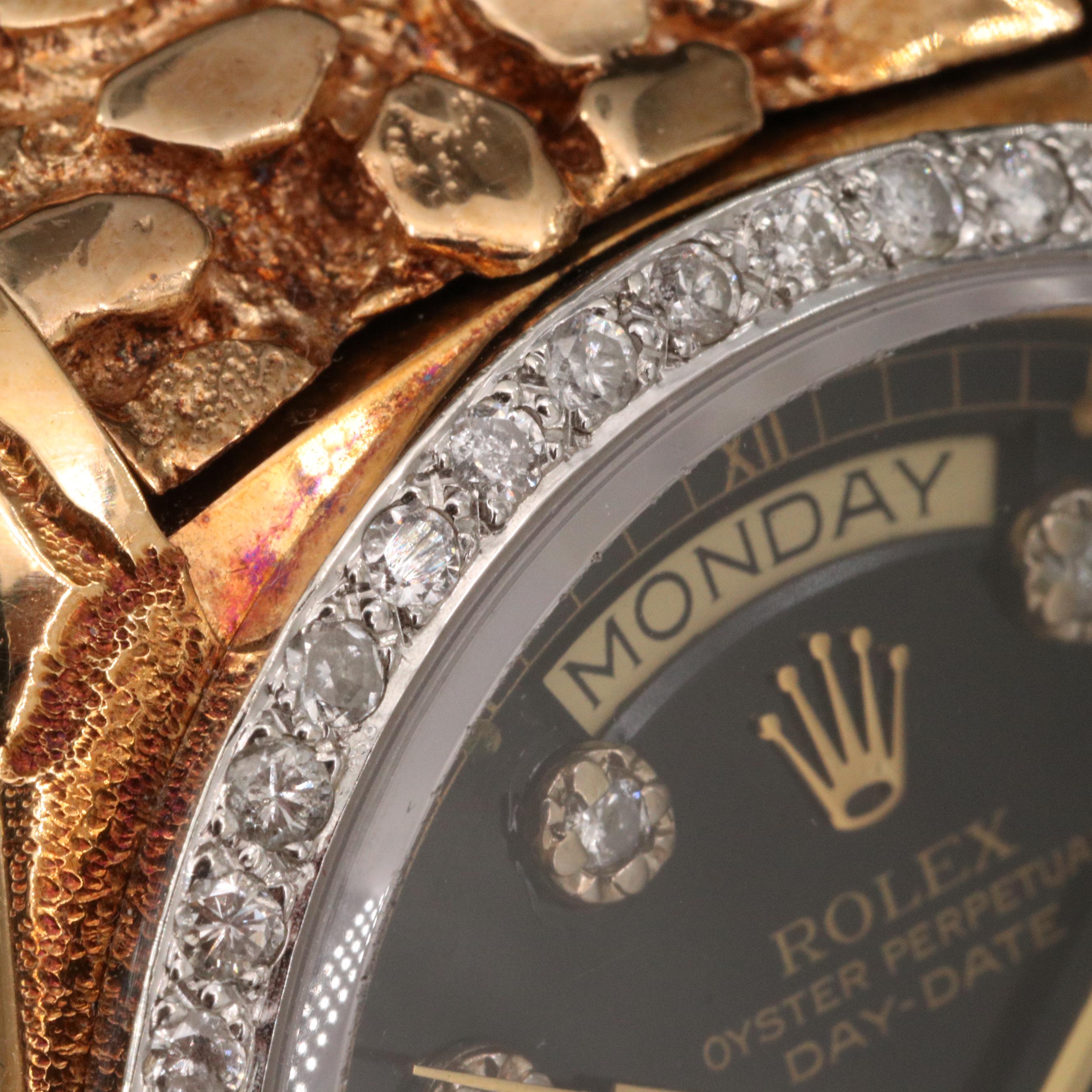 1979 Rolex 18K Yellow Gold 1.15 CTW Diamond Day-Date Watch