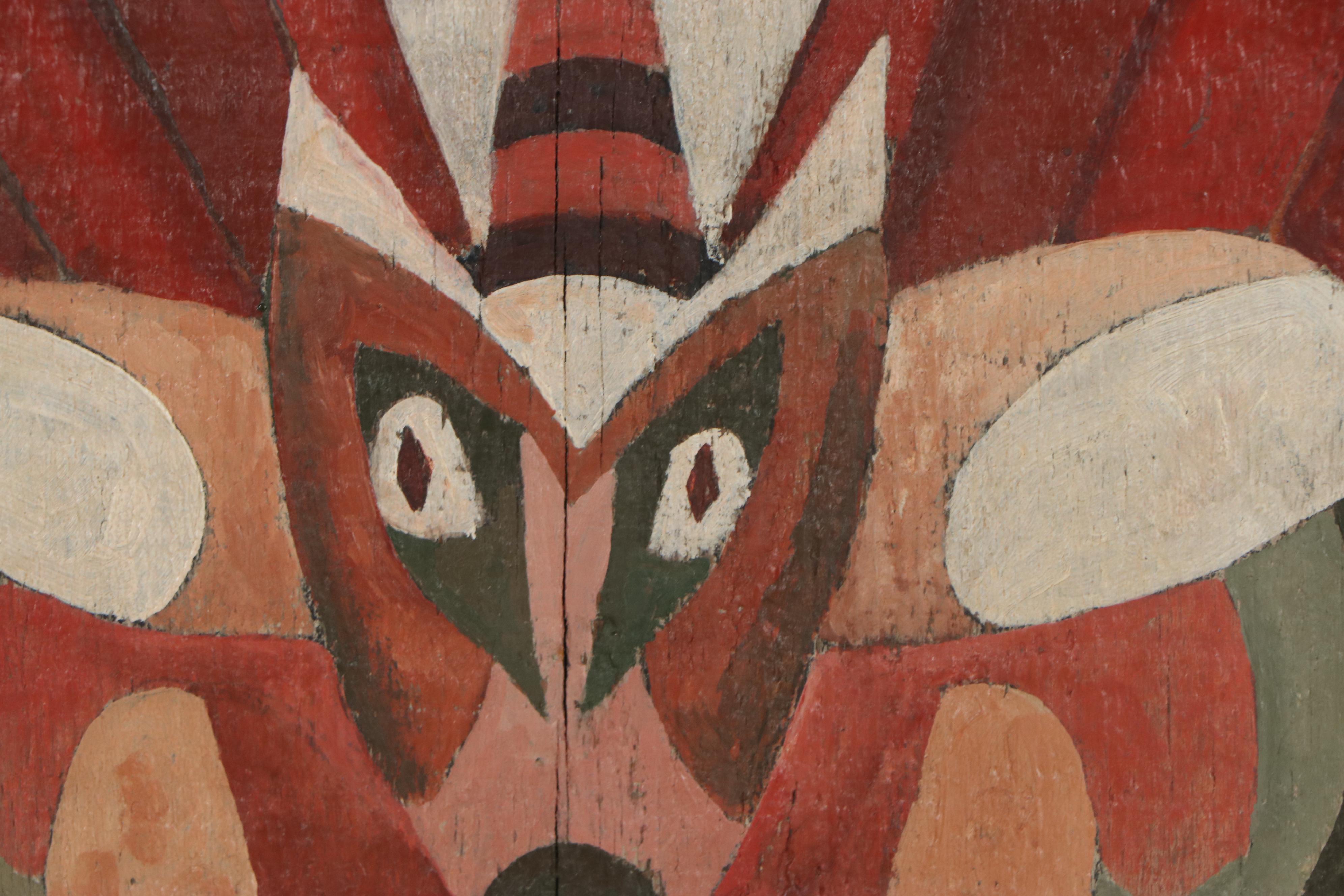 Robert Szesko Abstract Oil Painting on Wood, Late 20th Century