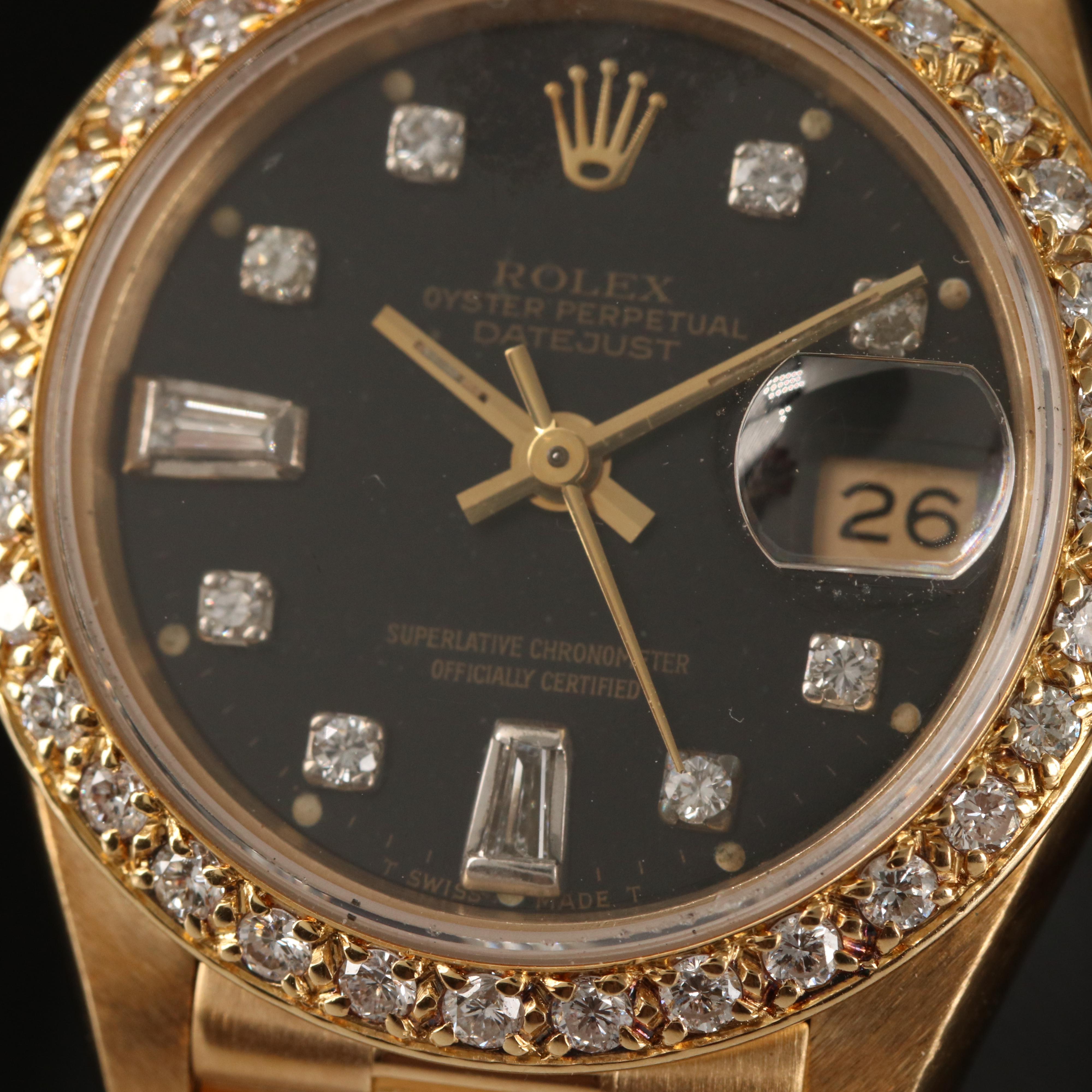 1986 Rolex Datejust Diamond and 18K Gold Watch