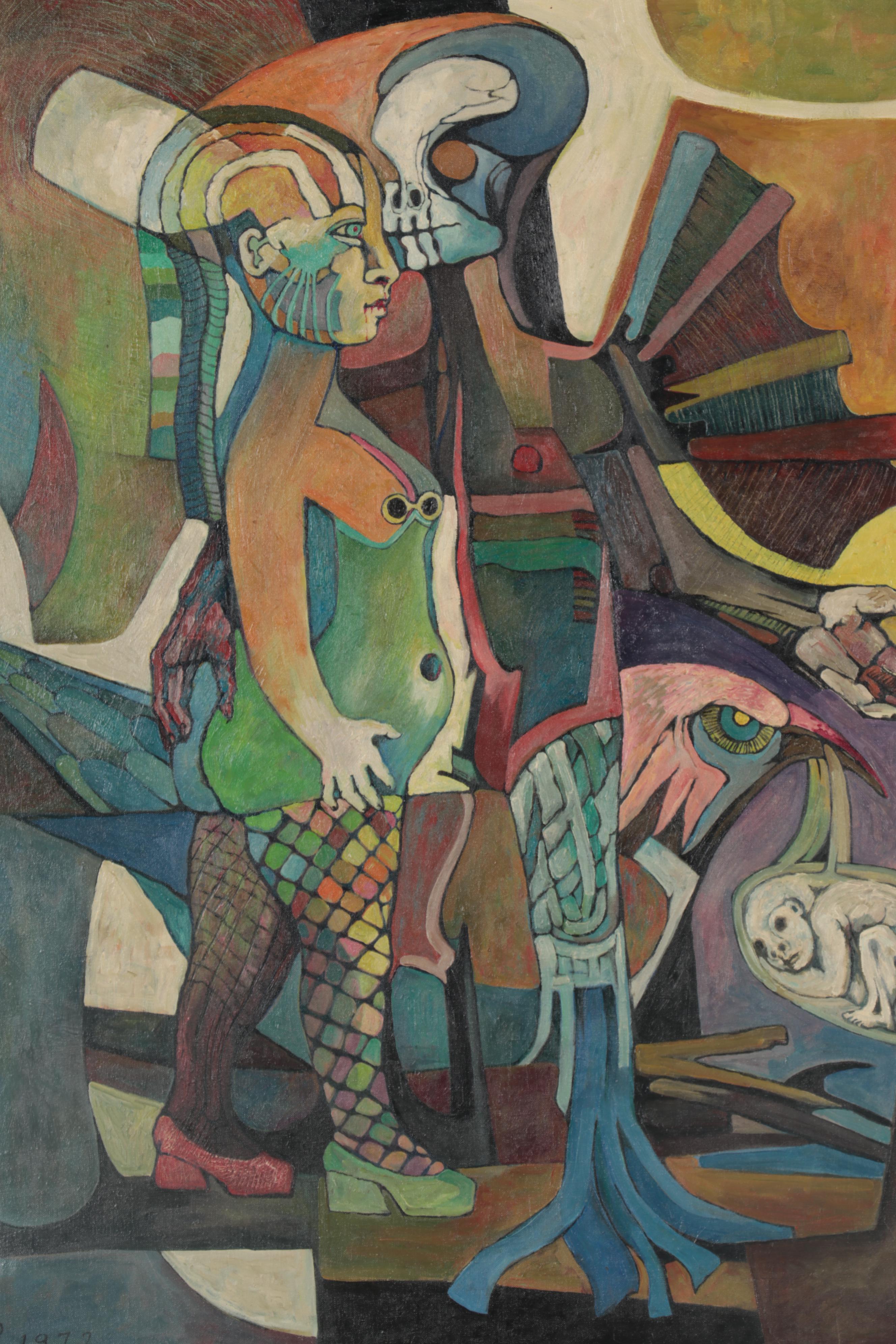 Lenore Szesko Oil Painting "Love Song," 1972