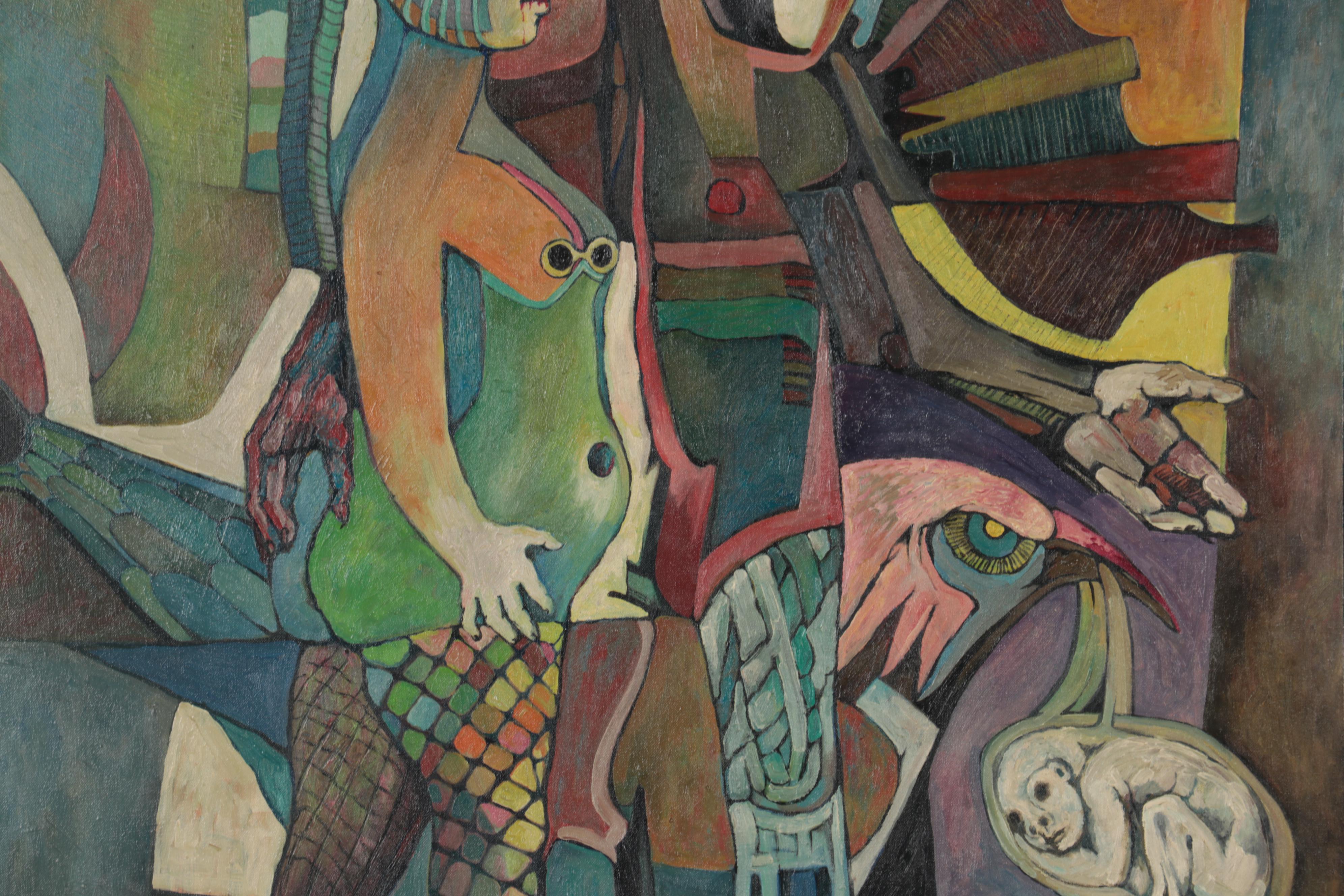 Lenore Szesko Oil Painting "Love Song," 1972