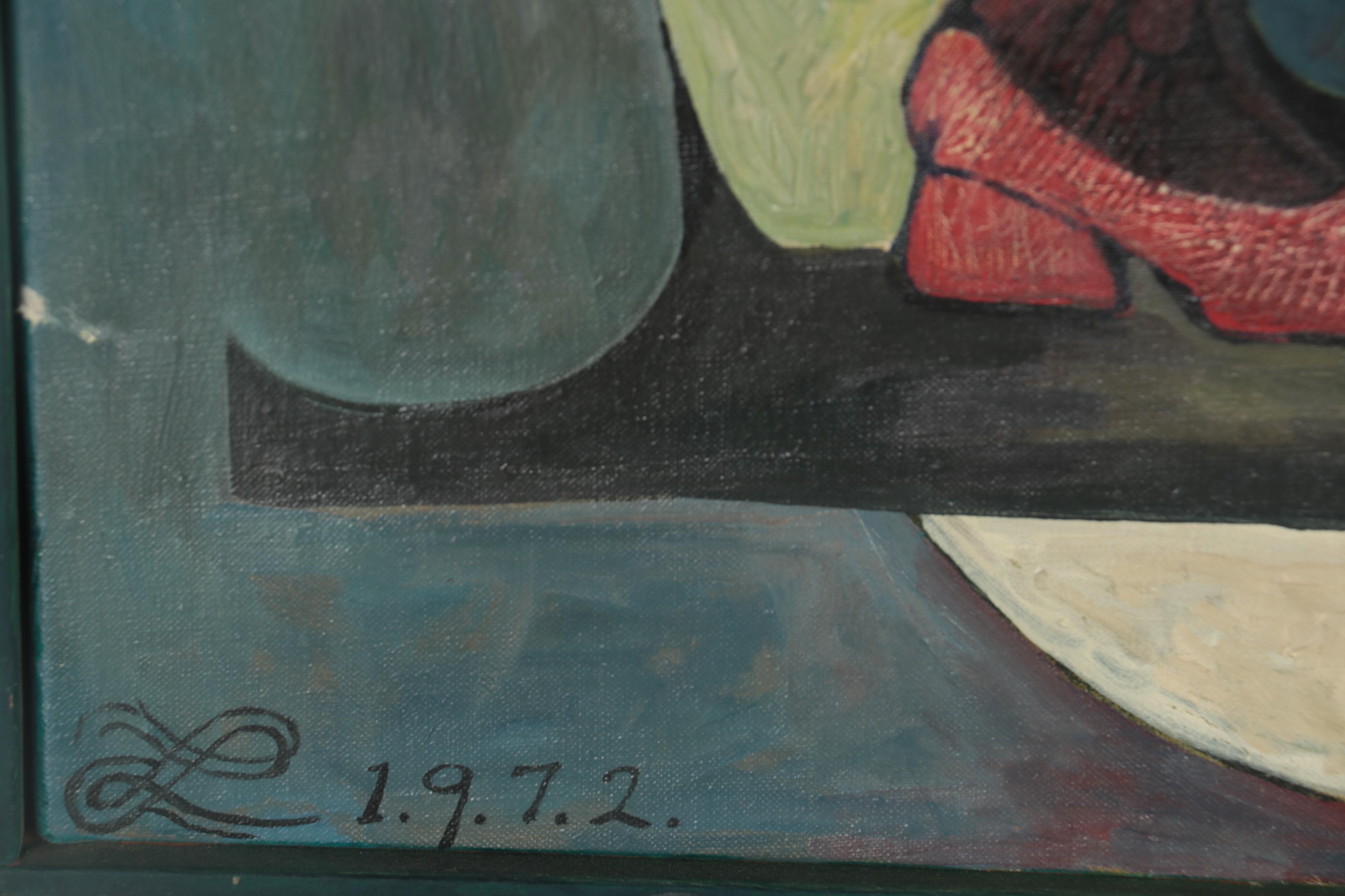 Lenore Szesko Oil Painting "Love Song," 1972