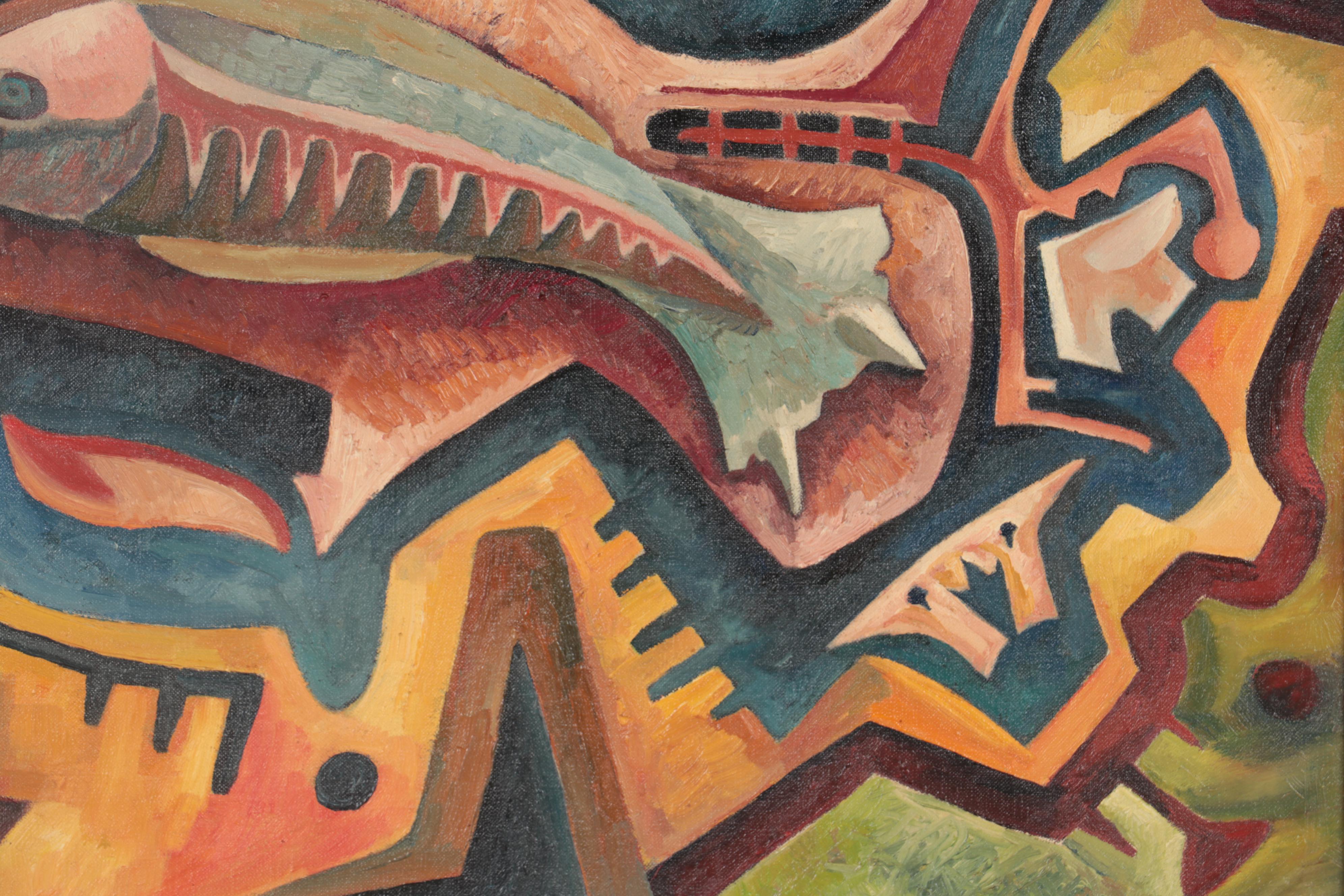 Robert Szesko Modernist Oil Painting "Changeling," Late 20th Century