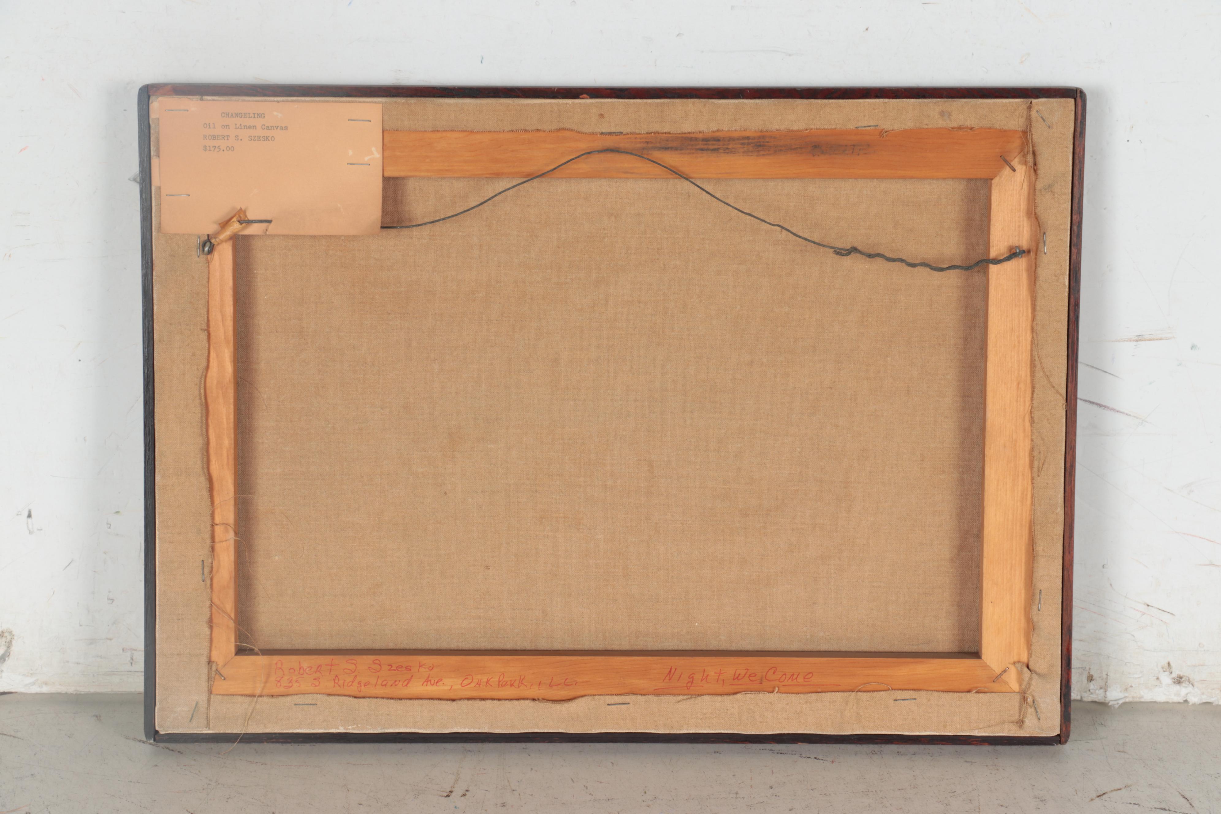 Robert Szesko Modernist Oil Painting "Changeling," Late 20th Century