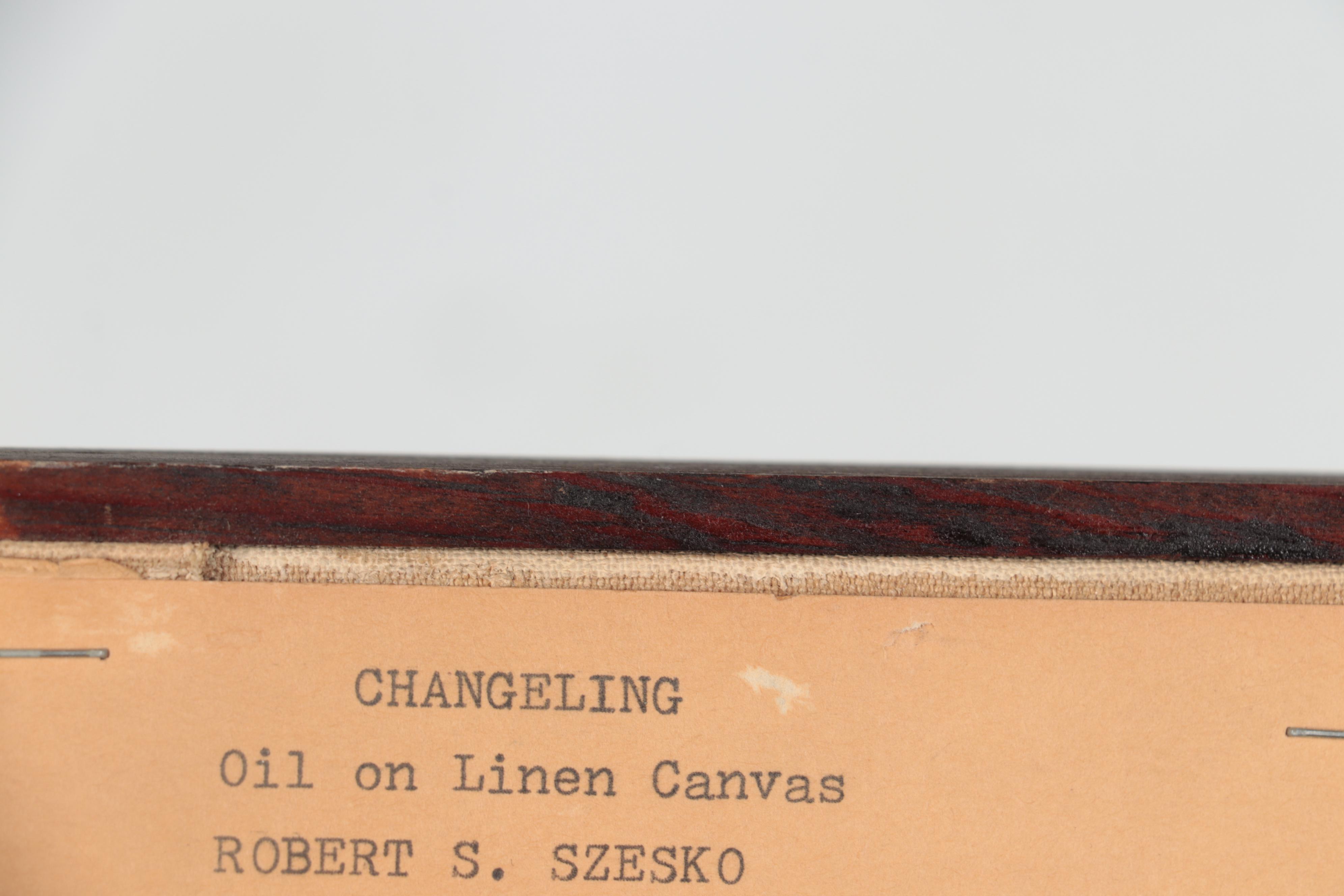 Robert Szesko Modernist Oil Painting "Changeling," Late 20th Century