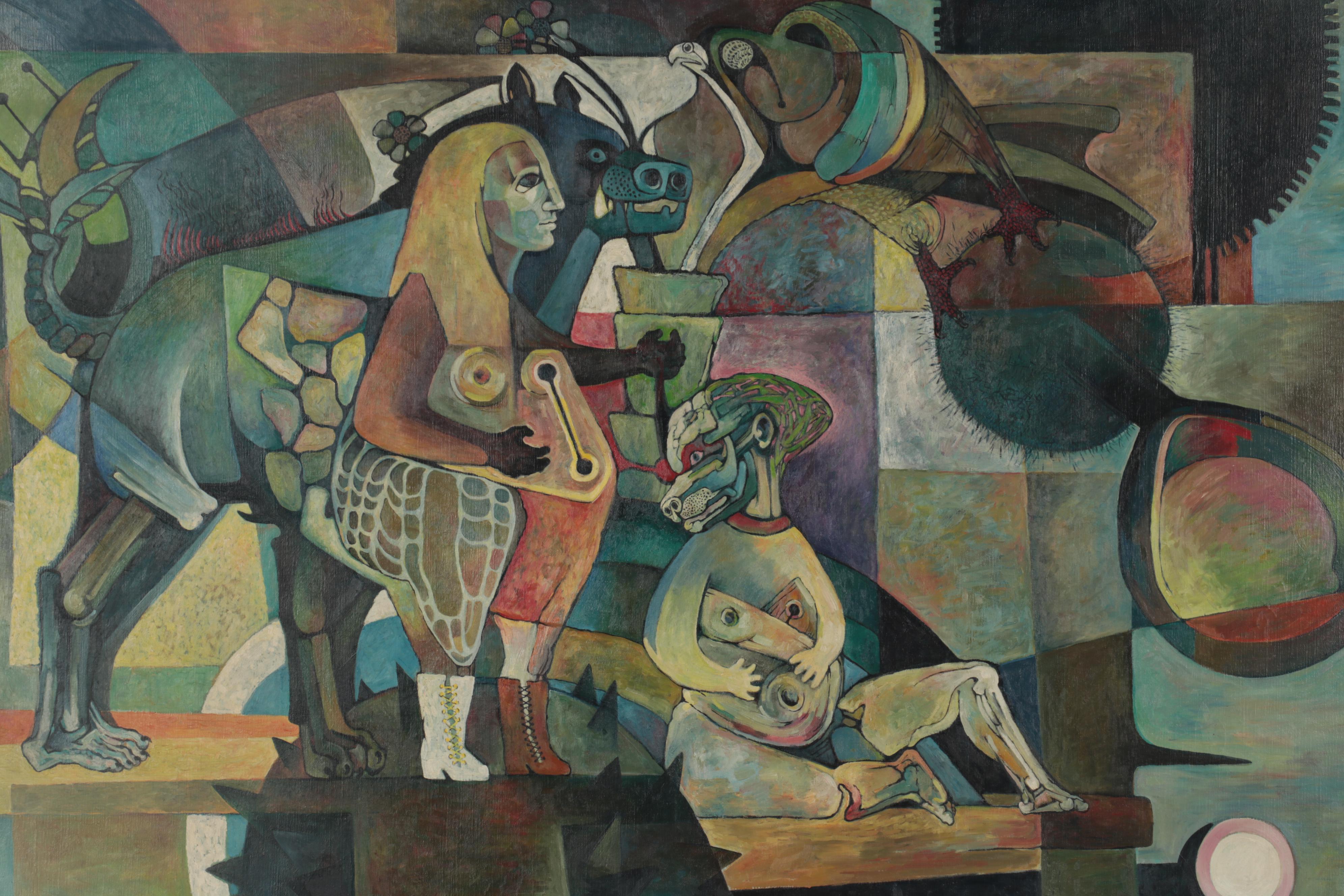 Lenore Szesko Oil Painting "Third Stone from the Sun," 1971