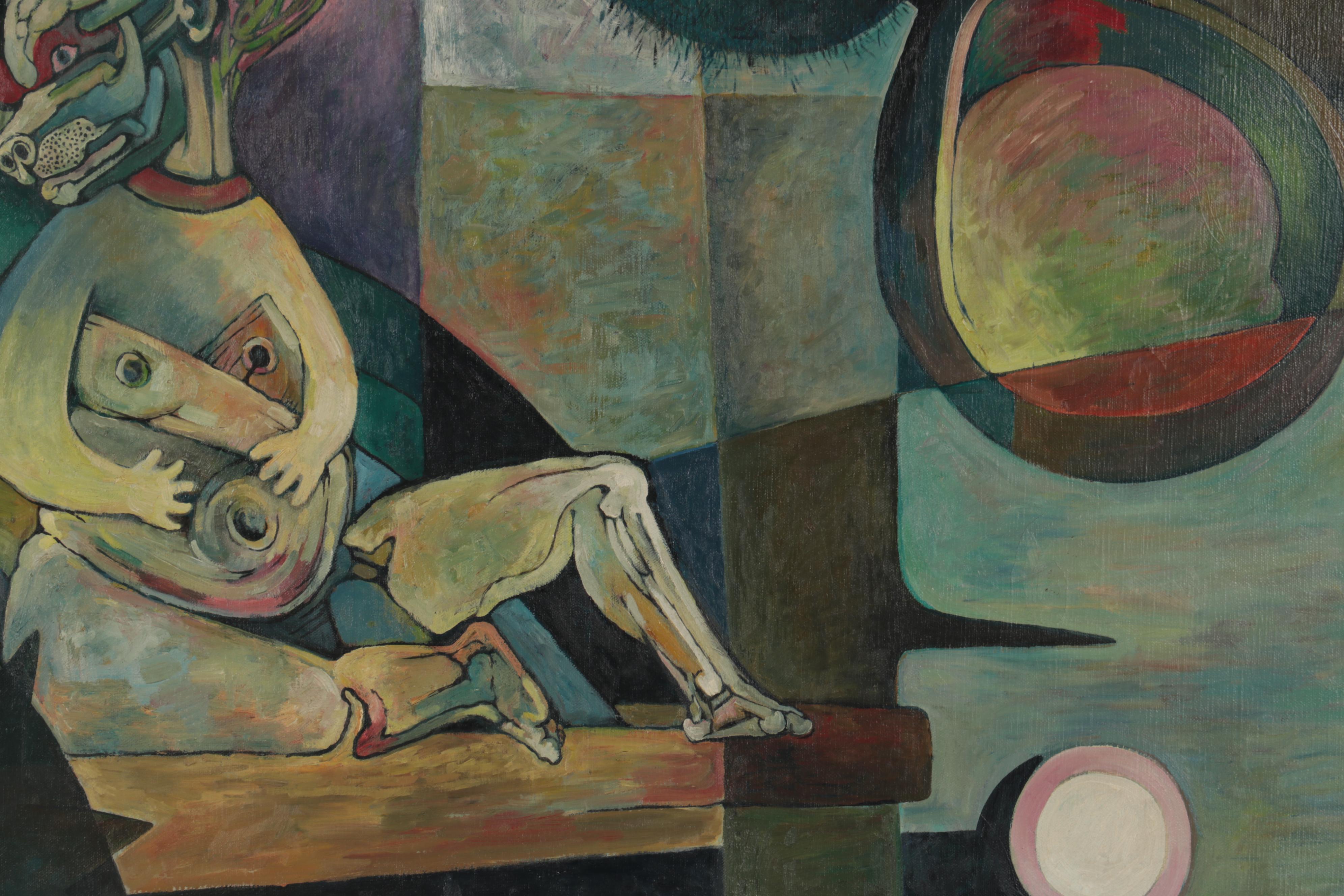 Lenore Szesko Oil Painting "Third Stone from the Sun," 1971