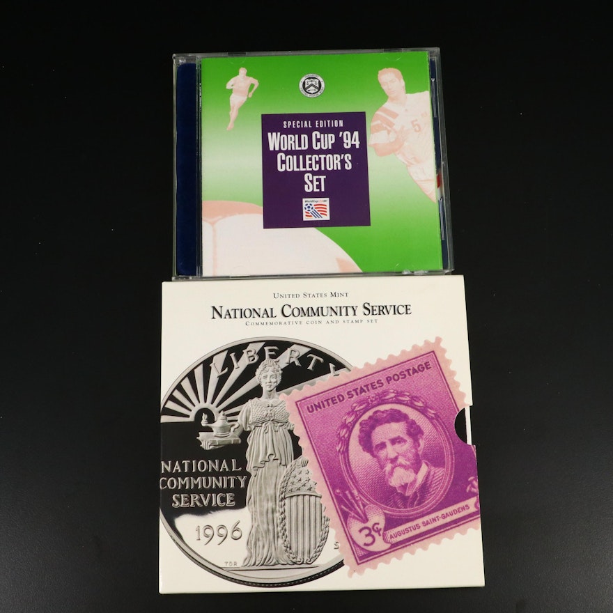 World Cup and National Community Service Commemorative Silver Dollar Sets